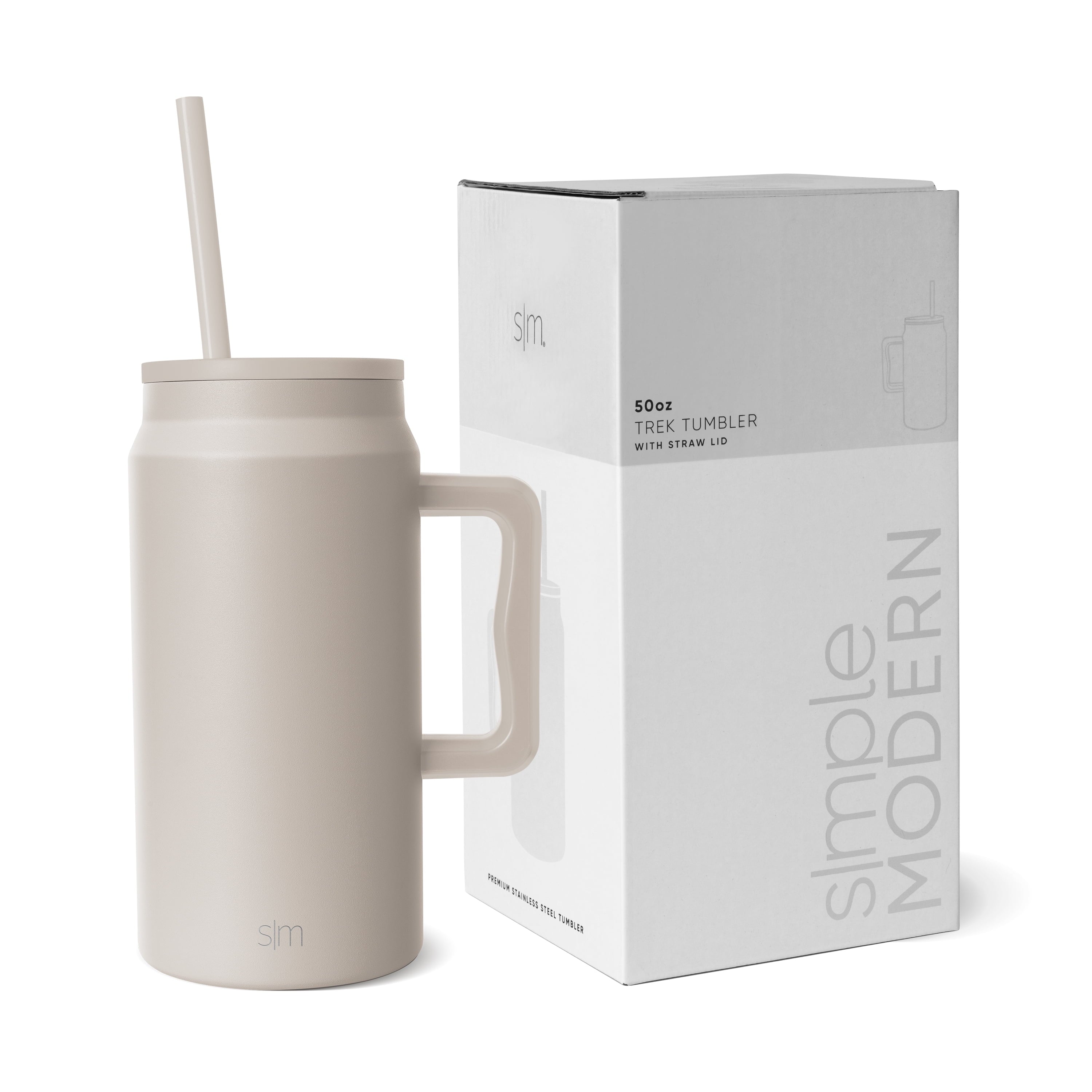 Simple Modern 50 fl oz Insulated Stainless Steel Trek Tumbler with Straw Lid | Midnight Black - X3HG