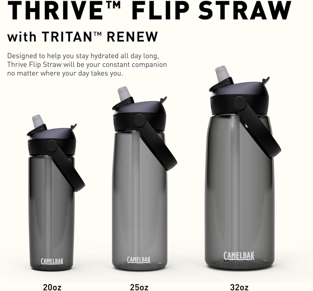 Camelbak Thrive Flip Straw 20oz Water Bottle, Charcoal - XGLH