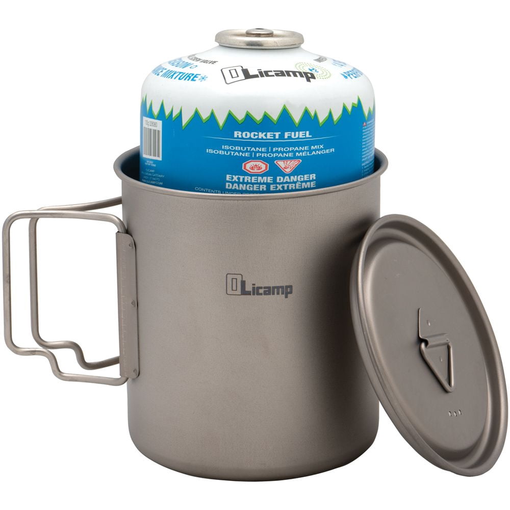 Olicamp Titanium Space Saver Mug with Lid, Nests Nalgene Bottle Inside, Lightweight and Compact, Perfect for Camping and Backpacking, 750mL - 4AP6