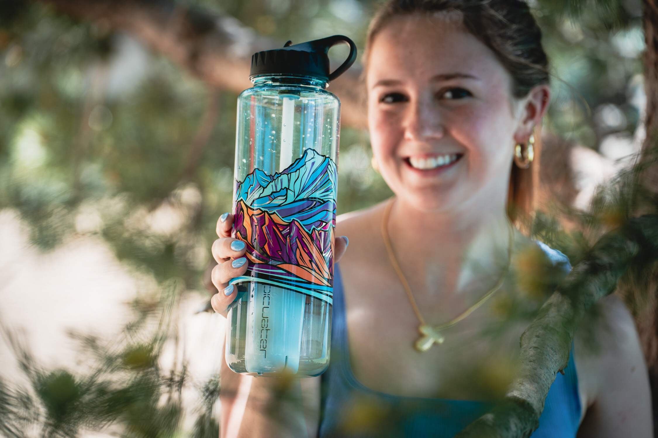 Epic Water Filters Nalgene OG Sustain Tritan USA Made Water Bottle and 75 Gallon Filter - Removes 99.99% of Water Impurities, 32oz, Leggitt Art - 26EF