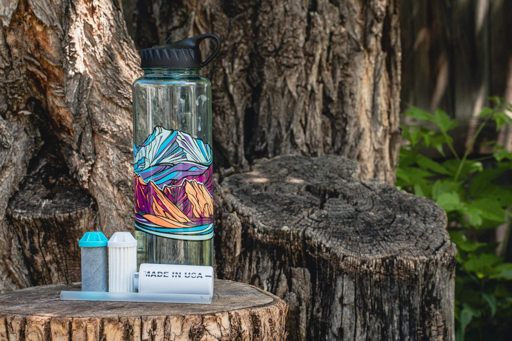 Epic Water Filters Nalgene OG Sustain Tritan USA Made Water Bottle and 75 Gallon Filter - Removes 99.99% of Water Impurities, 32oz, Leggitt Art - 26EF
