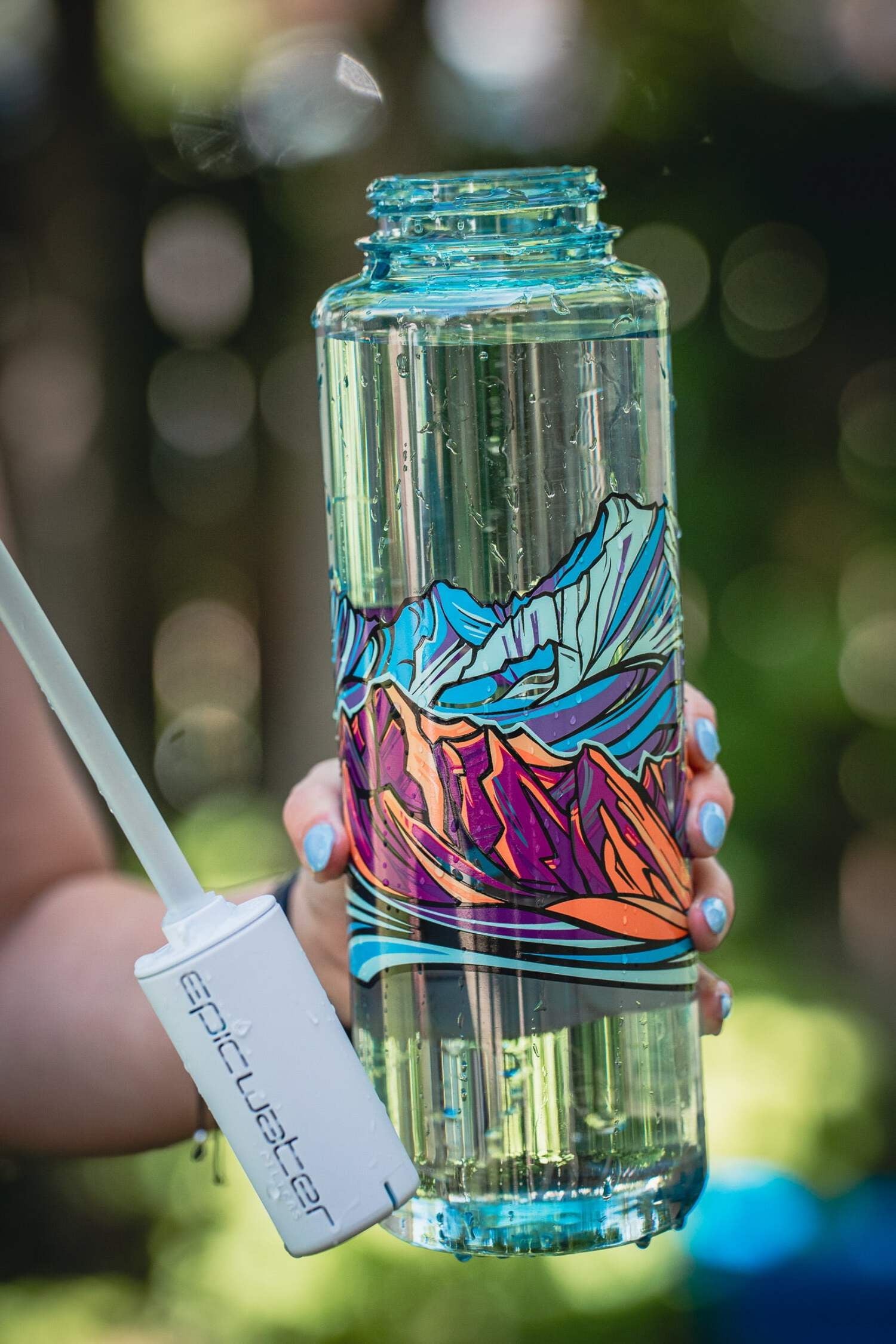 Epic Water Filters Nalgene OG Sustain Tritan USA Made Water Bottle and 75 Gallon Filter - Removes 99.99% of Water Impurities, 32oz, Leggitt Art - 26EF