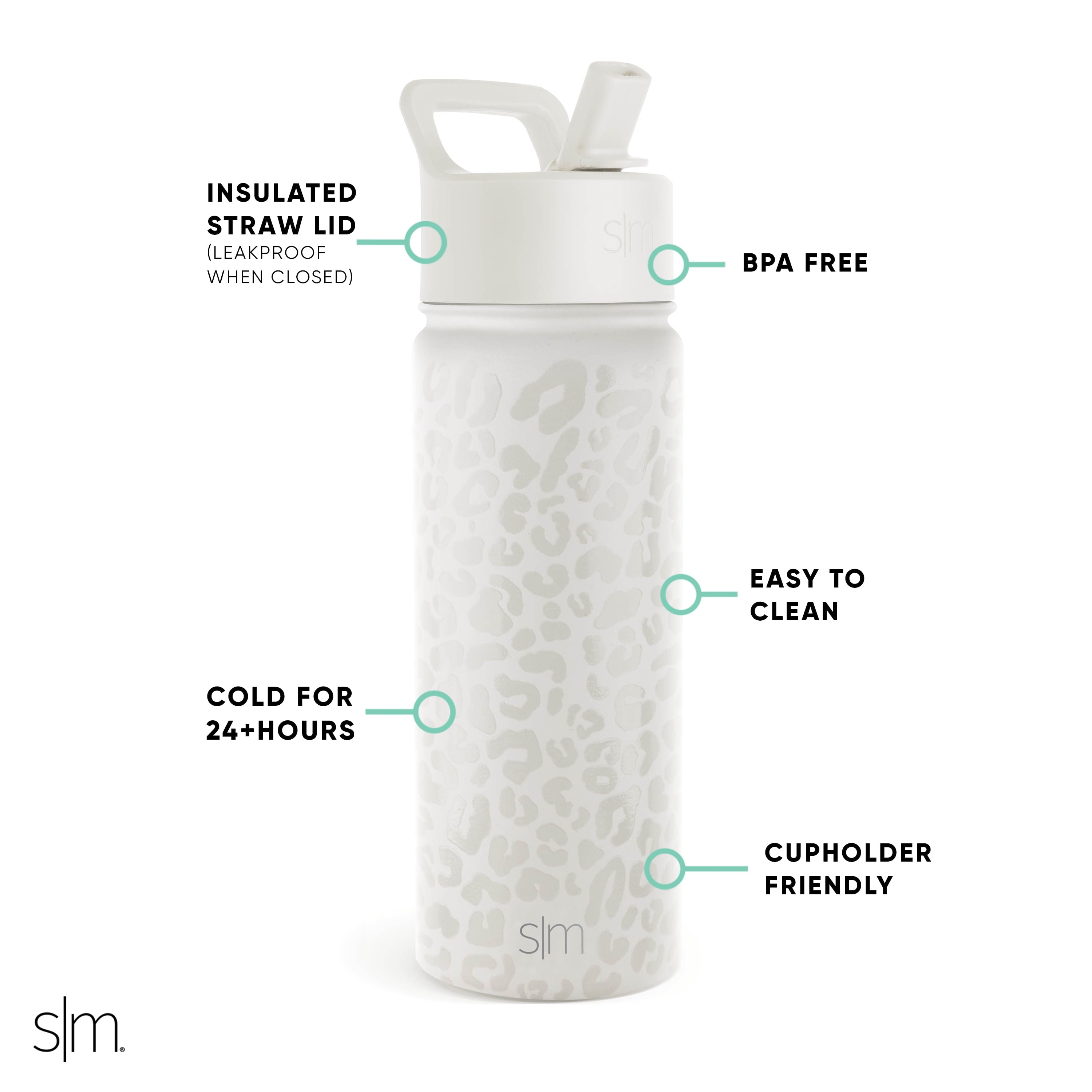 Simple Modern Summit Water Bottle Straw Lid Vacuum Insulated Stainless Steel Bottle | 18 fl oz - 20MR