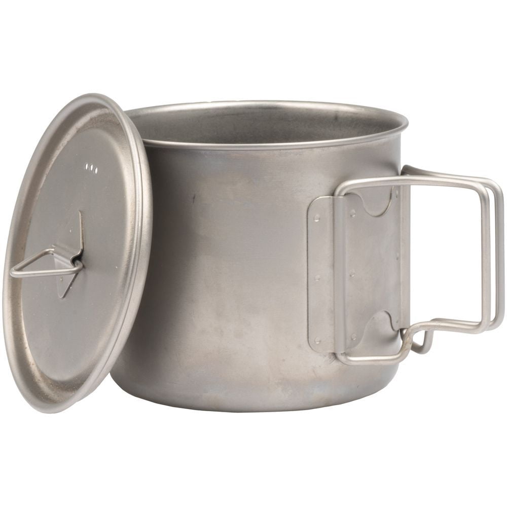 Olicamp Titanium Space Saver Mug with Lid, Nests Nalgene Bottle Inside, Lightweight and Compact, Perfect for Camping and Backpacking, 550mL - 2A9A