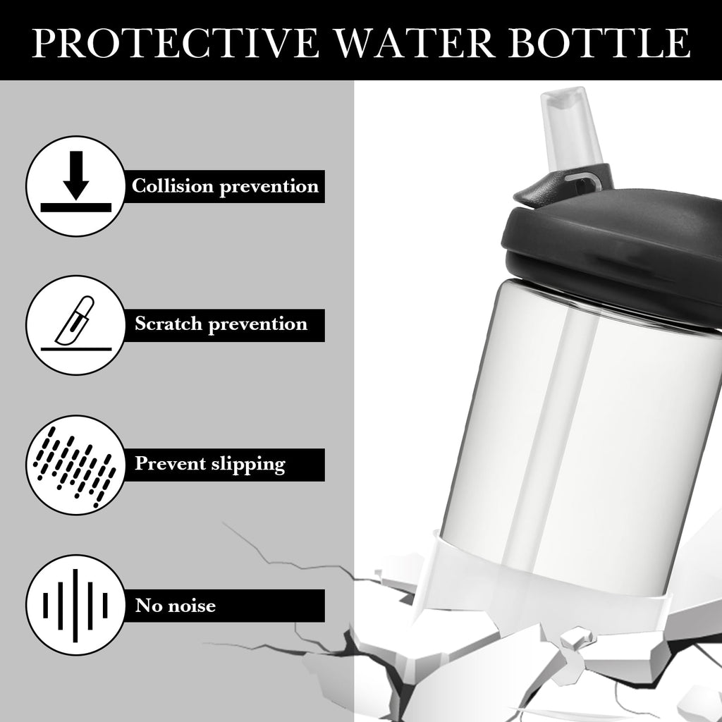 Linkidea 2 Pack Water Bottle Boot Compatible with CamelBak Eddy+20oz/25oz, Chute Mag 20oz/25oz, Carry Cap, Silicone Anti-Slip Bottle Bottom Bumper Protector (Clear White) - SPJR
