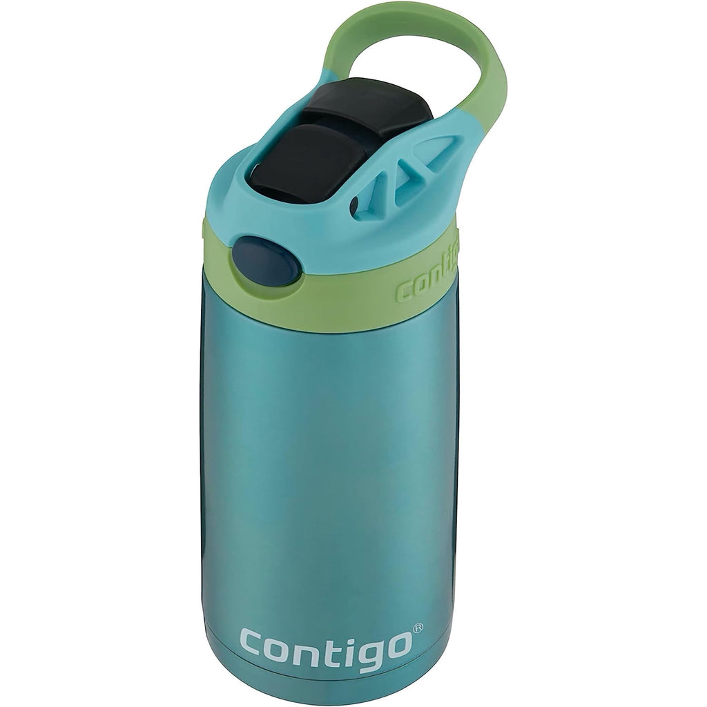 Contigo Kid's 13 oz. AutoSpout Straw Water Bottle - Stainless Steel/Azalea/Pansy - NBM5