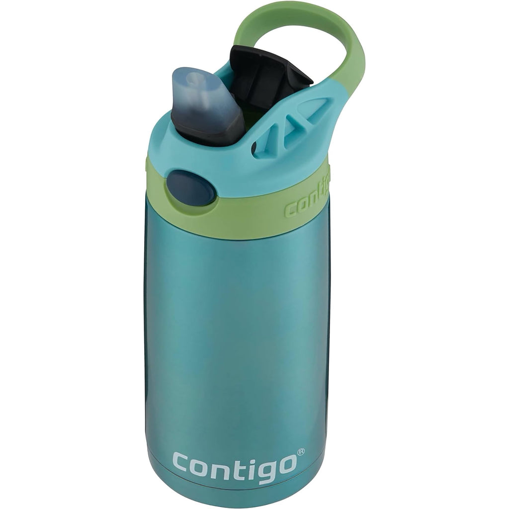 Contigo Kid's 13 oz. AutoSpout Straw Water Bottle - Stainless Steel/Azalea/Pansy - NBM5