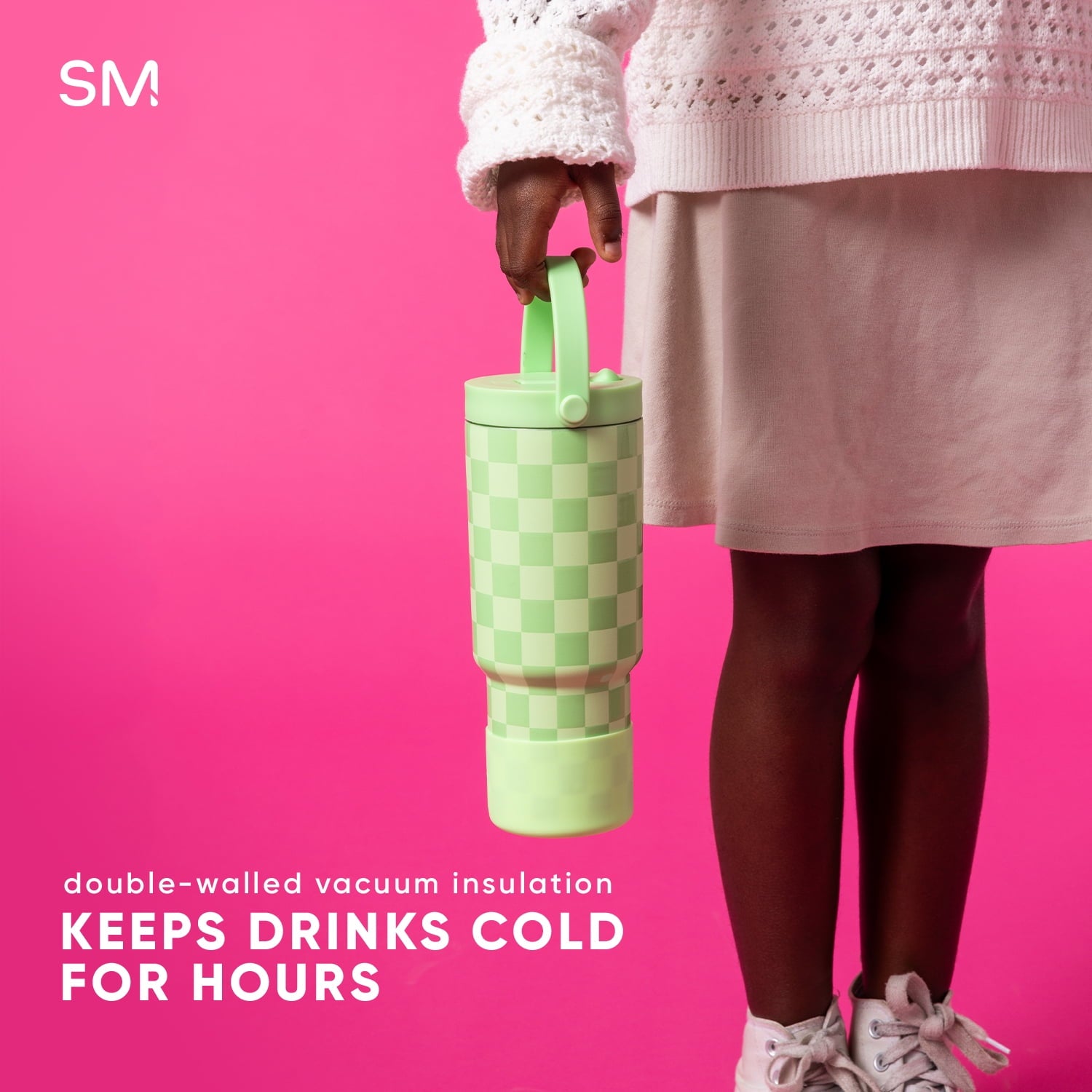 Simple Modern 24 fl oz Insulated Stainless Steel Trek Pivot Tumbler with Straw Lid and Top Handle|Cotton Candy Tie Dye - XIBE