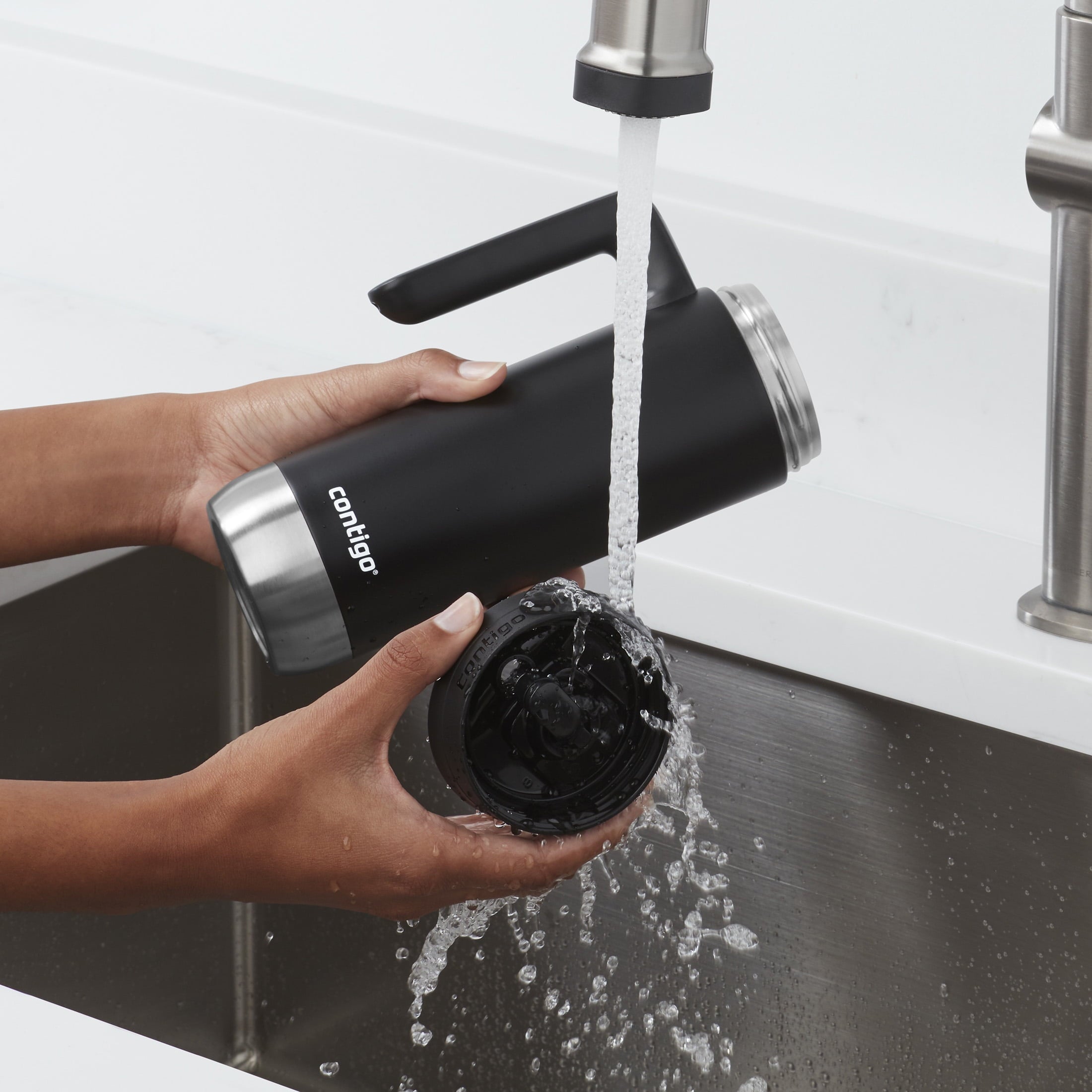Contigo Huron 2.0 Stainless Steel Travel Mug with SNAPSEAL Lid and Handle in Black, 20 fl oz. - I5GP