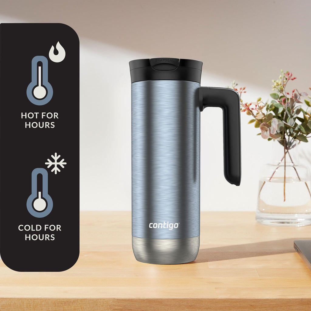 Contigo 20 oz. Superior 2.0 SnapSeal Stainless Steel Travel Mug - Dark Ice - YLFT