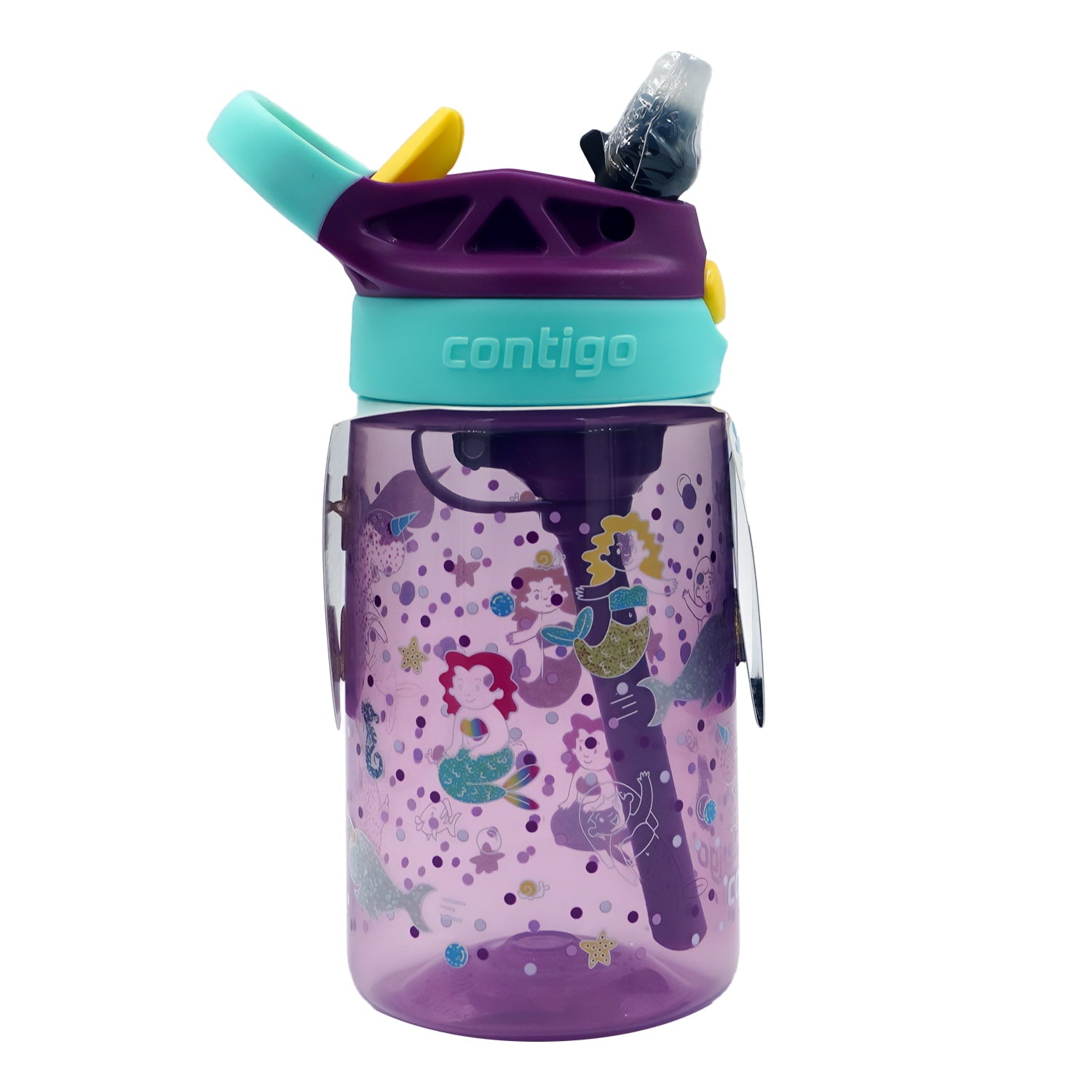 Contigo Kids Water Bottle with Redesigned AUTOSPOUT Straw, 14 oz, Grape Forest Haven - IJLN