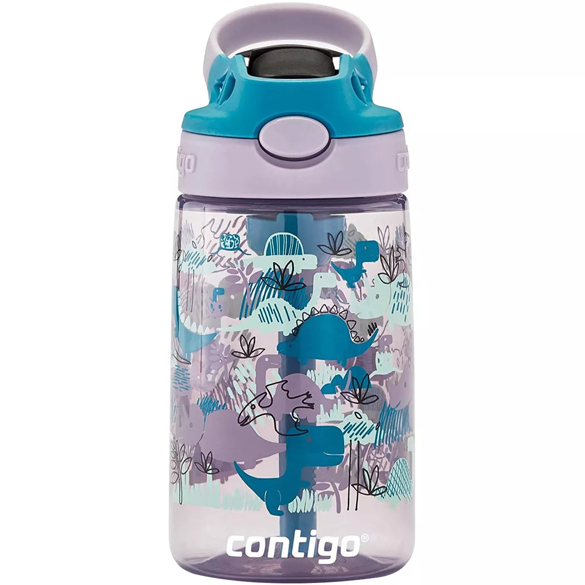 Contigo Kids Water Bottle with Redesigned AUTOSPOUT Straw, 14 oz, Grape Forest Haven - IJLN