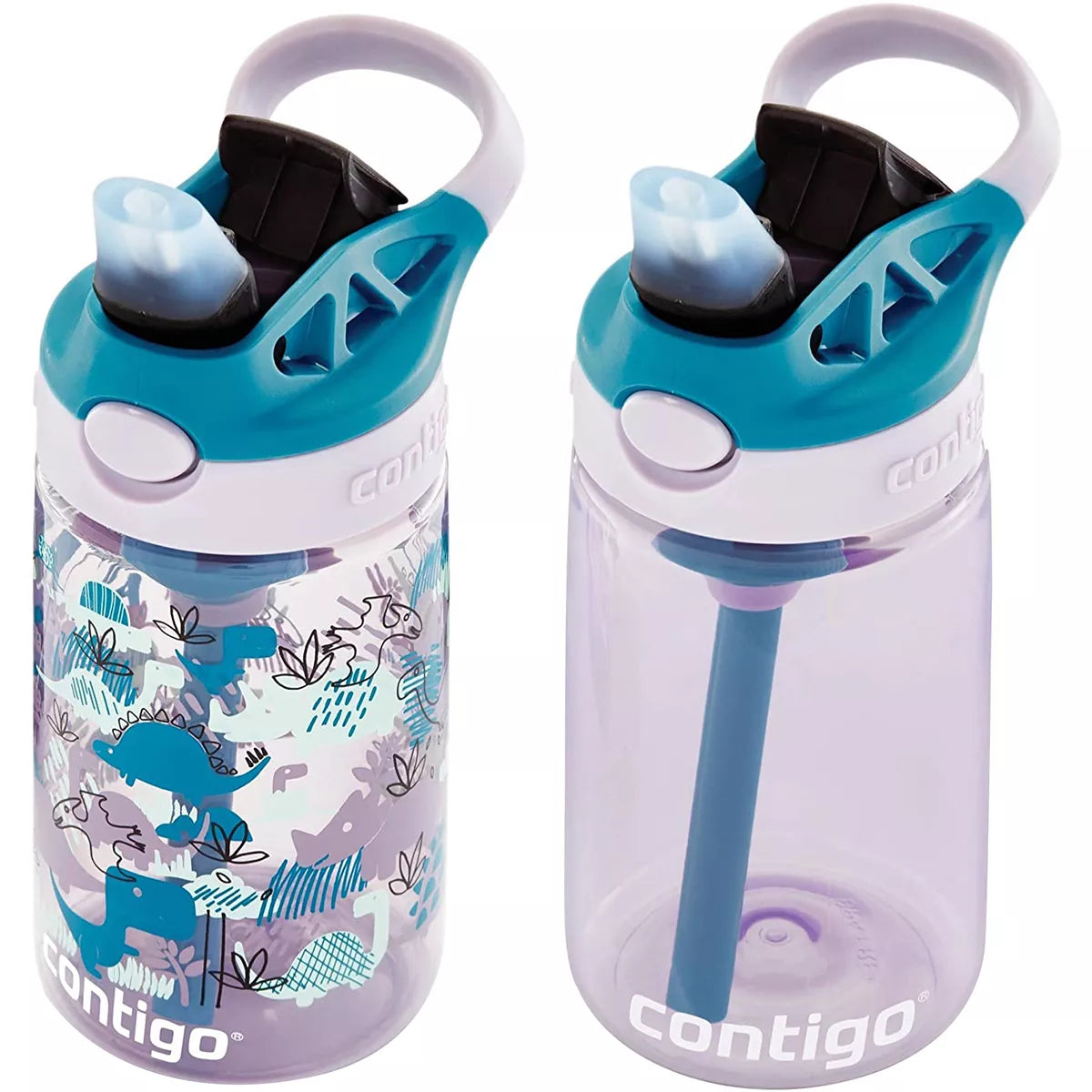Contigo Kids Water Bottle with Redesigned AUTOSPOUT Straw, 14 oz, Grape Forest Haven - IJLN