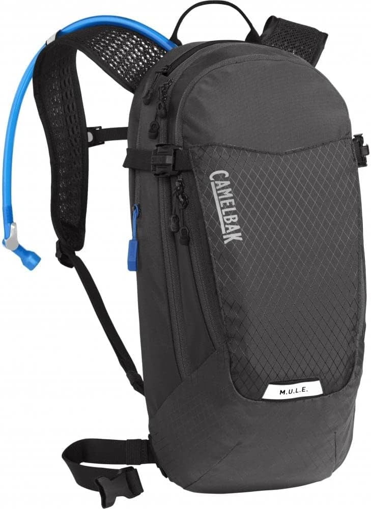 CamelBak Women's M.U.L.E. 12 Mountain Biking Hydration Pack - Easy Refilling Hydration Backpack - Magnetic Tube Trap 100oz, Charcoal/Black - FX6Q