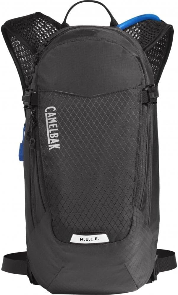 CamelBak Women's M.U.L.E. 12 Mountain Biking Hydration Pack - Easy Refilling Hydration Backpack - Magnetic Tube Trap 100oz, Charcoal/Black - FX6Q