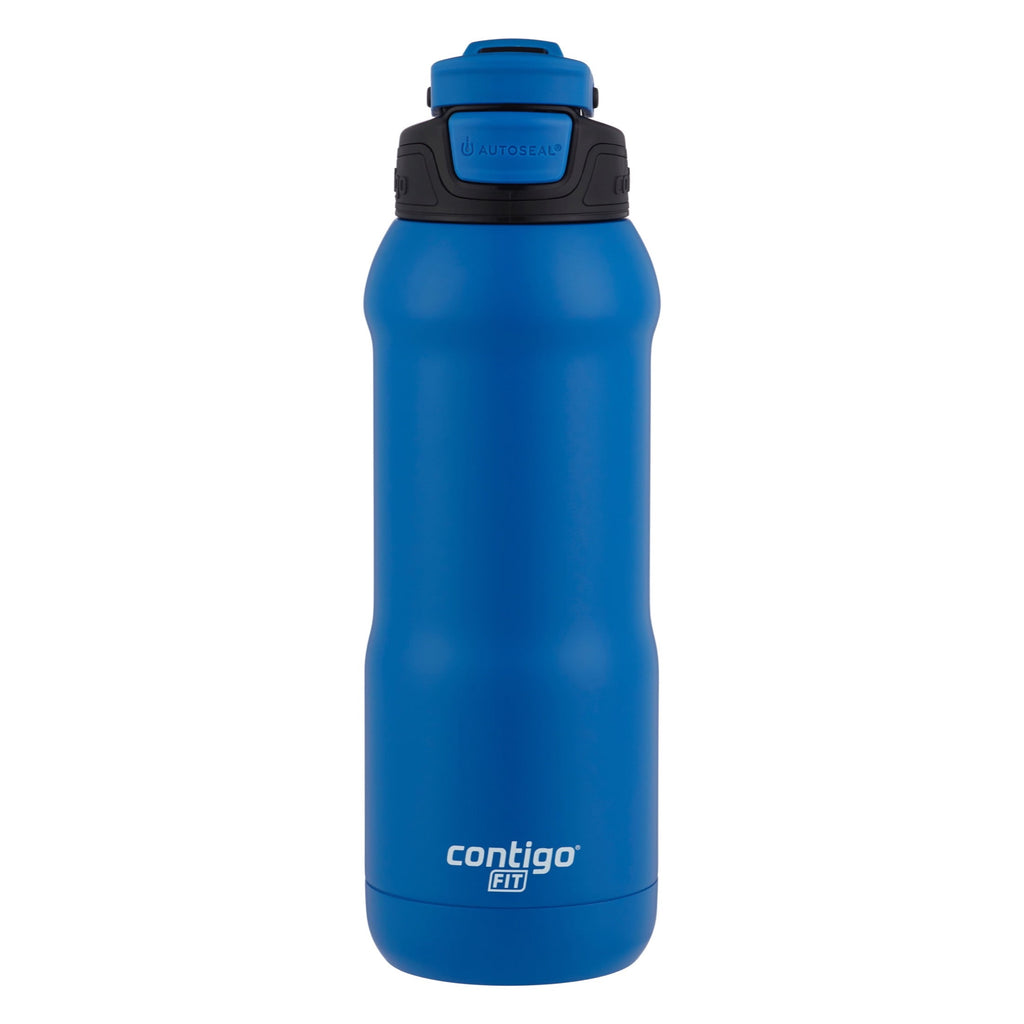 Contigo Fit Stainless Steel AUTOSPOUT Water Bottle with Straw, Blue Amp, 32 fl oz. - D204