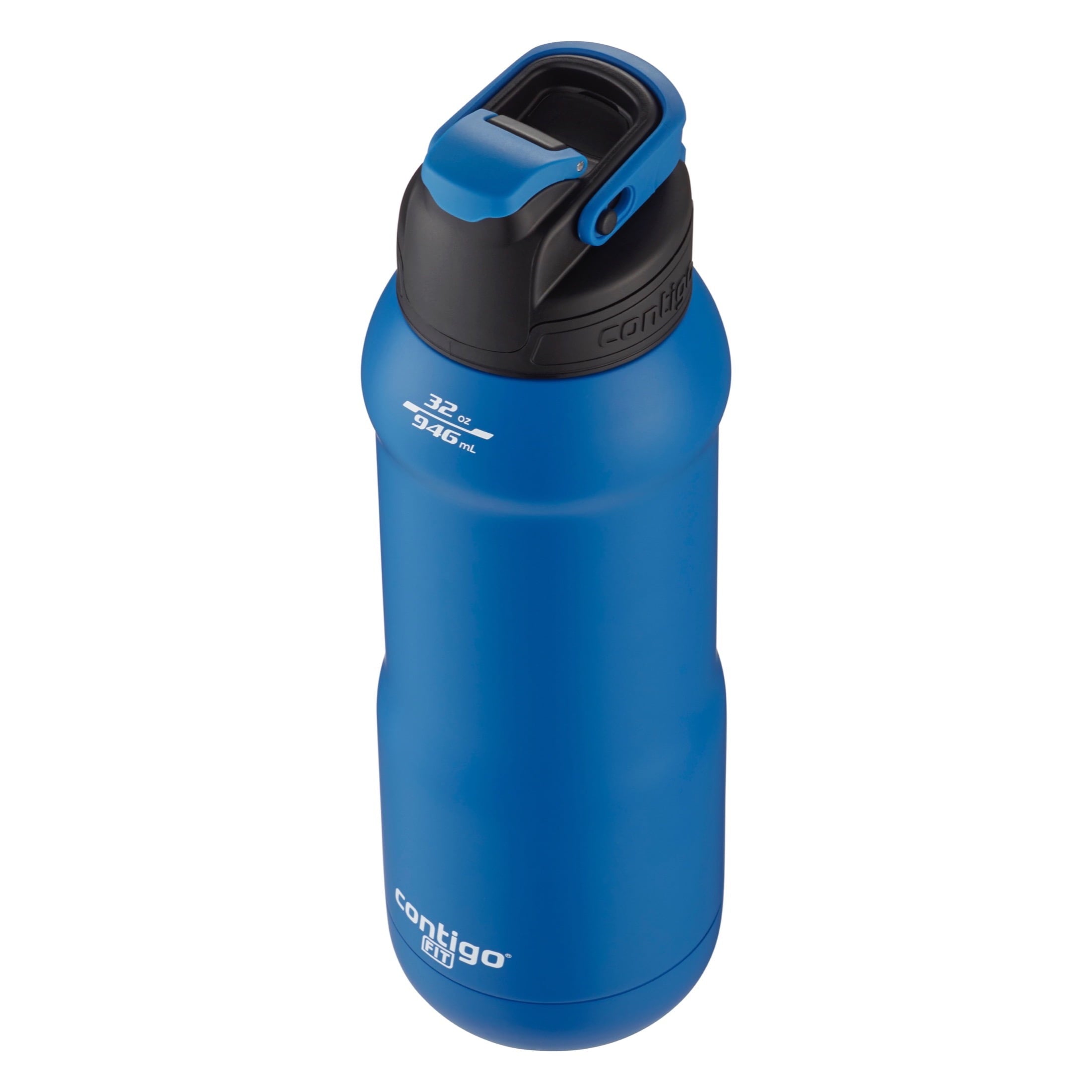 Contigo Fit Stainless Steel AUTOSPOUT Water Bottle with Straw, Blue Amp, 32 fl oz. - D204
