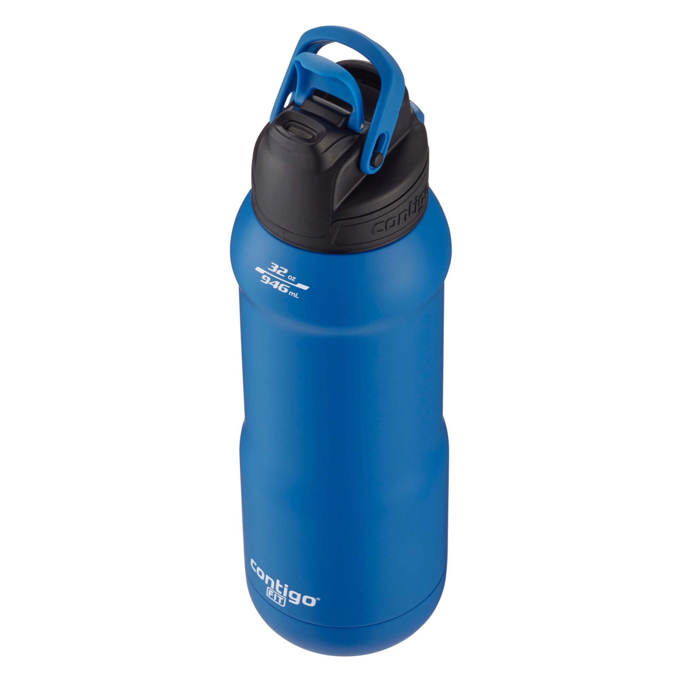 Contigo Fit Stainless Steel AUTOSPOUT Water Bottle with Straw, Blue Amp, 32 fl oz. - D204