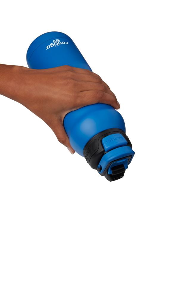 Contigo Fit Stainless Steel AUTOSPOUT Water Bottle with Straw, Blue Amp, 32 fl oz. - D204