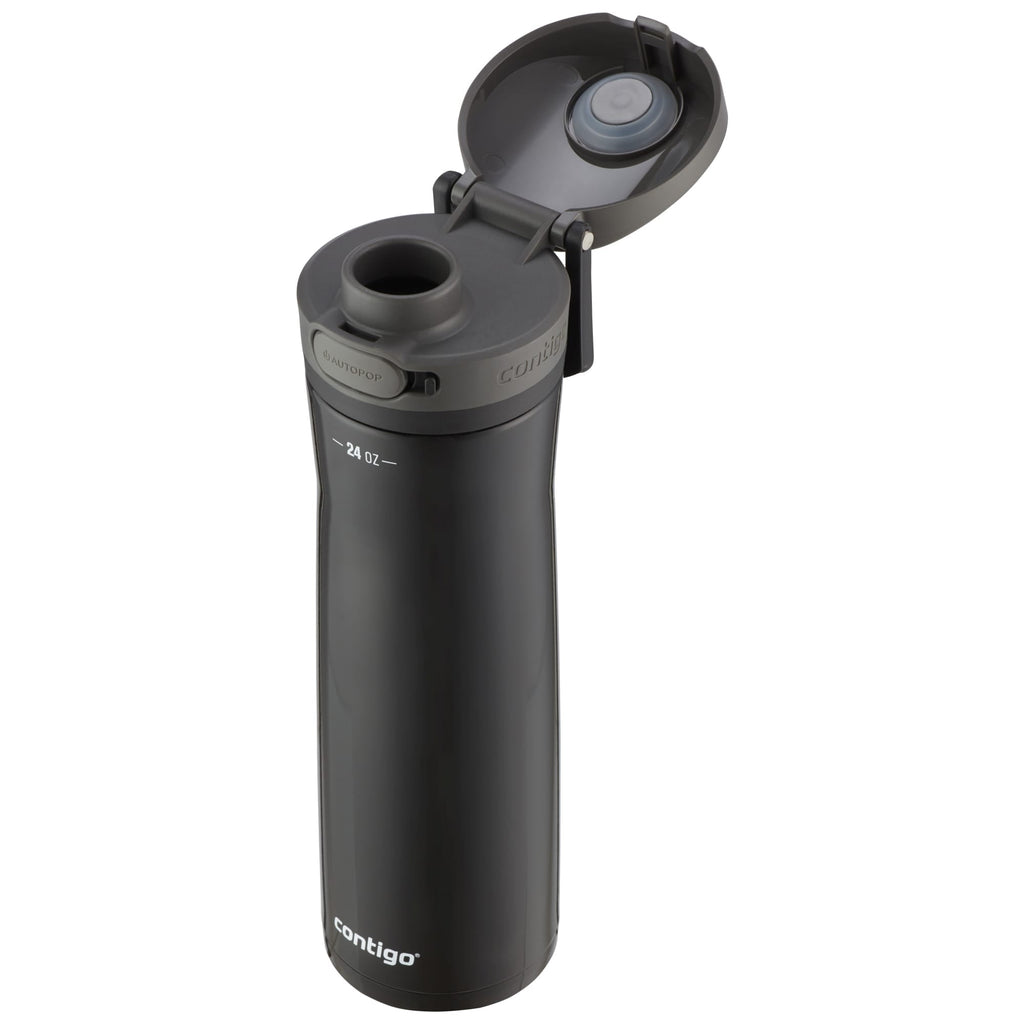 Contigo Jackson Chill Bundle 2 Water Bottles Black 24oz and Blueberry 20oz with Autopop Lid - E60I