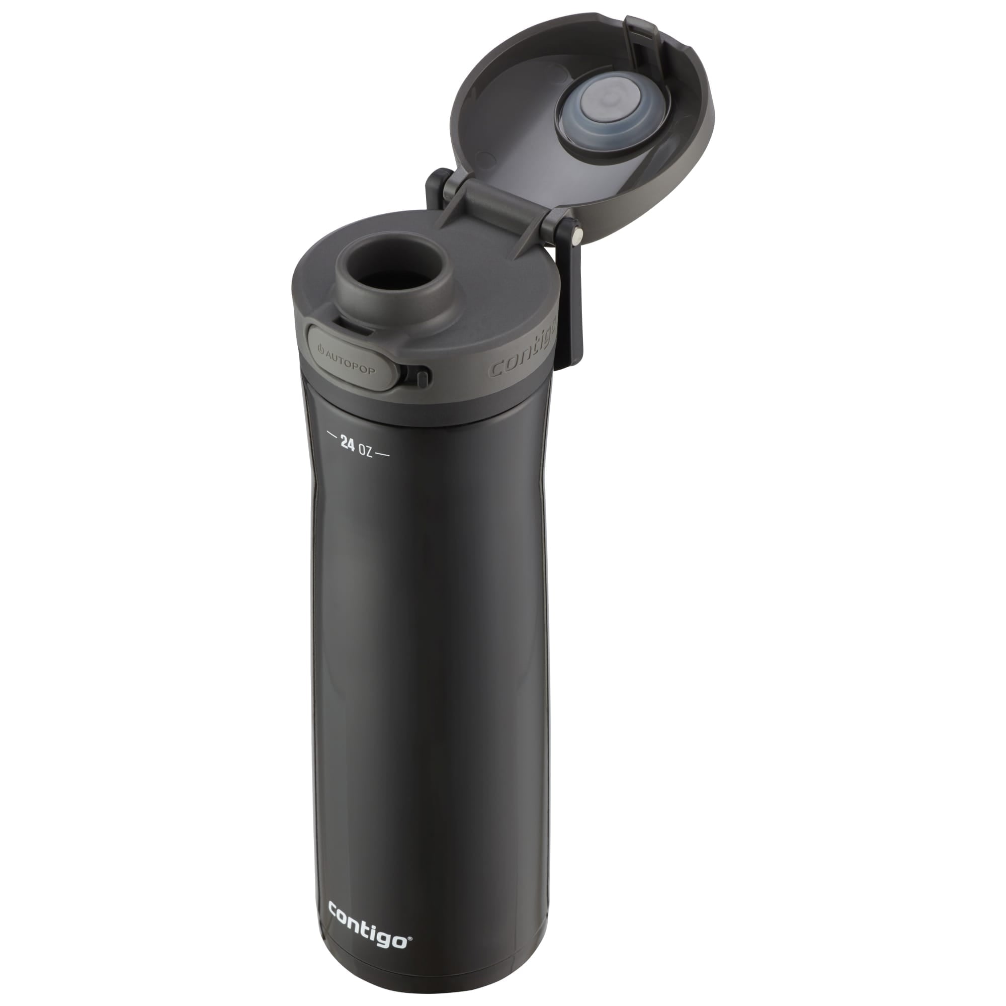 Contigo Jackson Chill Bundle 2 Water Bottles Black 24oz and Blueberry 20oz with Autopop Lid - E60I