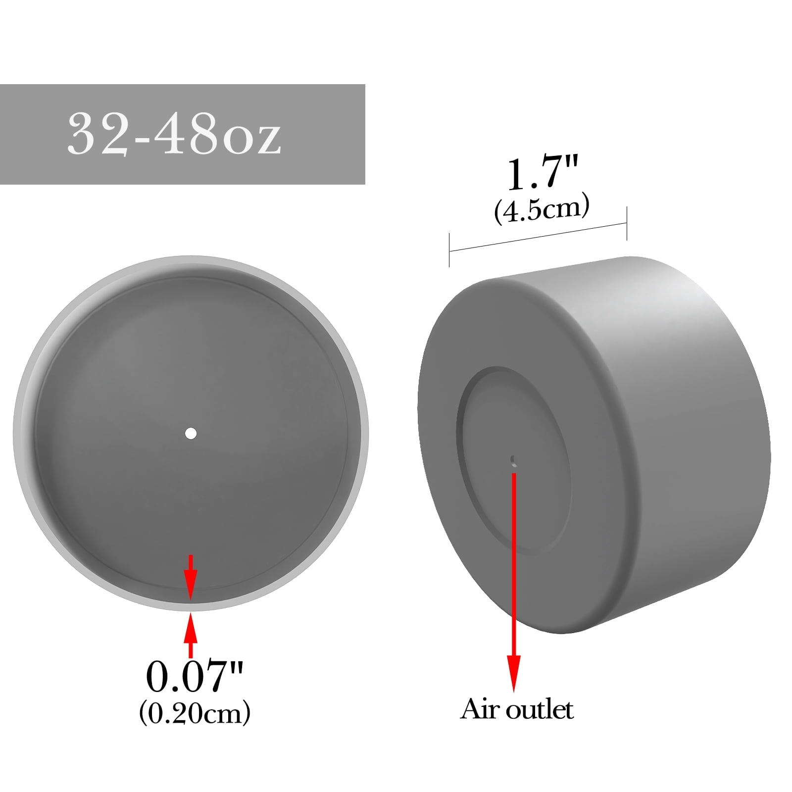 Linkidea 2 Pack Water Bottle Boot Compatible with Nalgene Sustain Wide Mouth 32oz/48oz, Narrow Mouth 32oz, Silicone Anti-Slip Bottle Bottom Bumper Protector (Grey) - G3XS