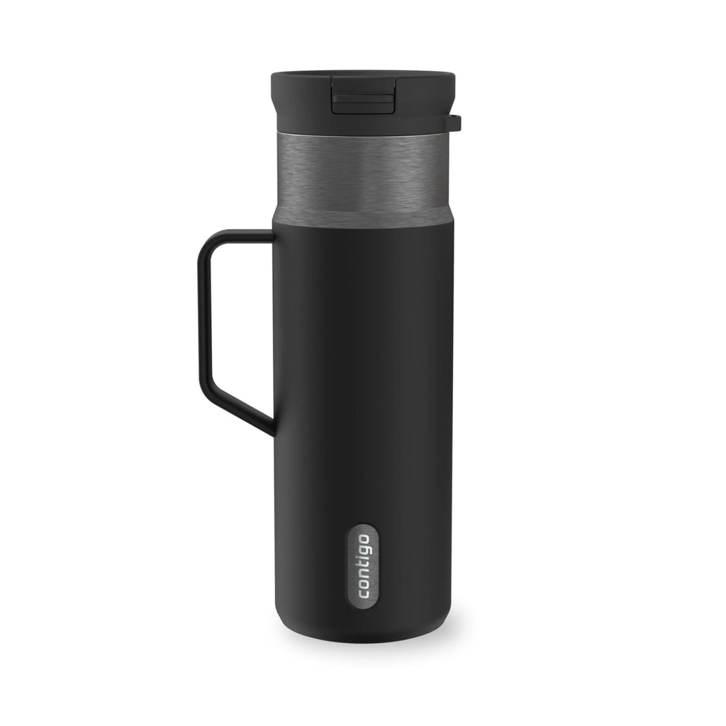 Contigo SnapSeal Leakproof Stainless Steel Reusable Water Bottle Tumbler with Side Handle, Dark Blue/Bronze, 20 oz - RU6A
