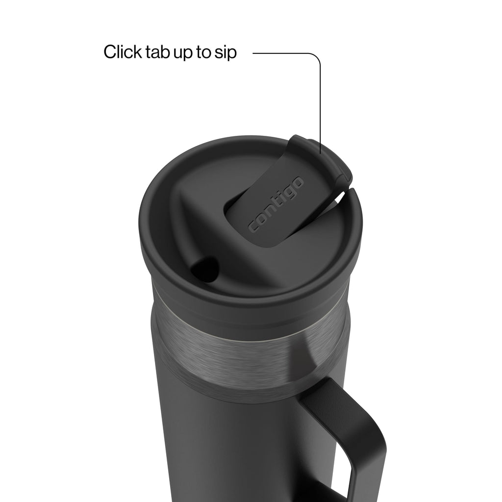 Contigo SnapSeal Leakproof Stainless Steel Reusable Water Bottle Tumbler with Side Handle, Dark Blue/Bronze, 20 oz - RU6A