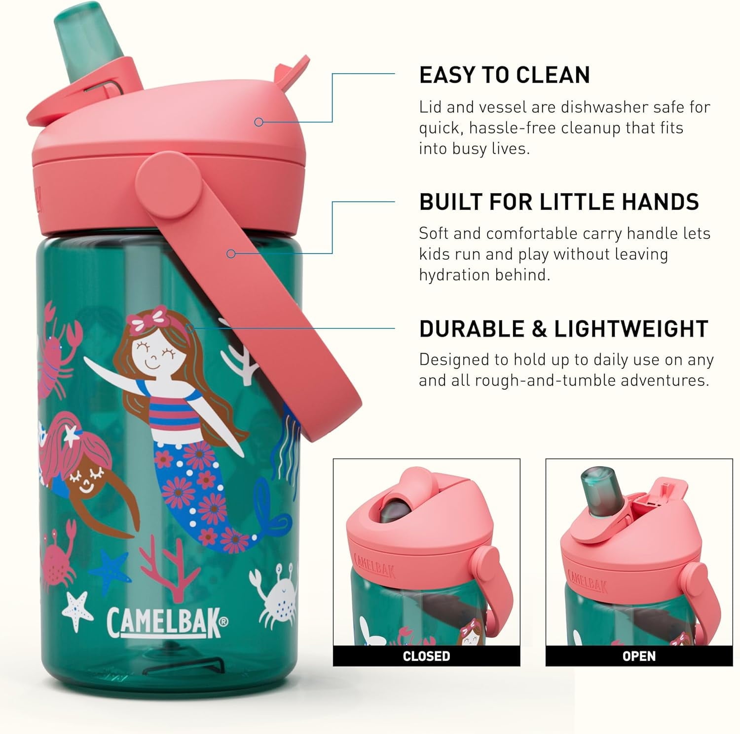 Camelbak Thrive™ Flip Straw Kids 14oz Bottle, Friendly Forest - L2ES