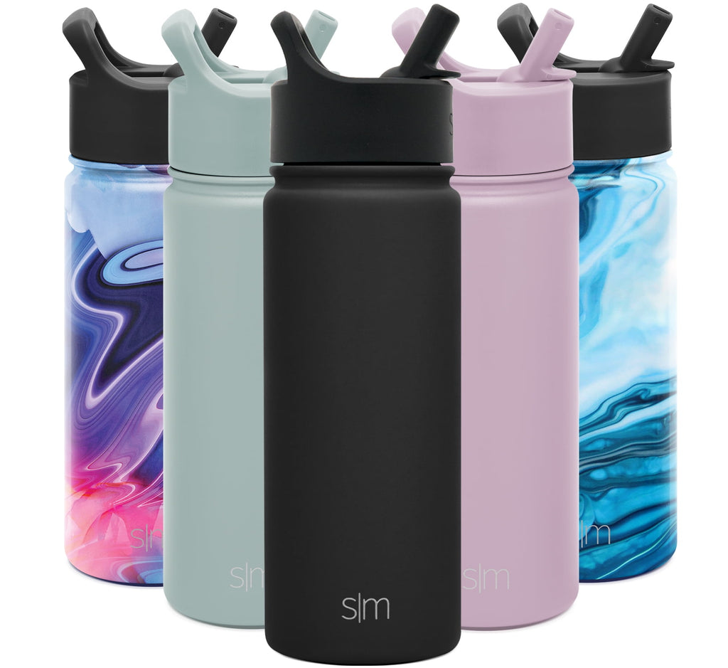 Simple Modern Summit Water Bottle Straw Lid Vacuum Insulated Stainless Steel Bottle | 18 fl oz - I8YT