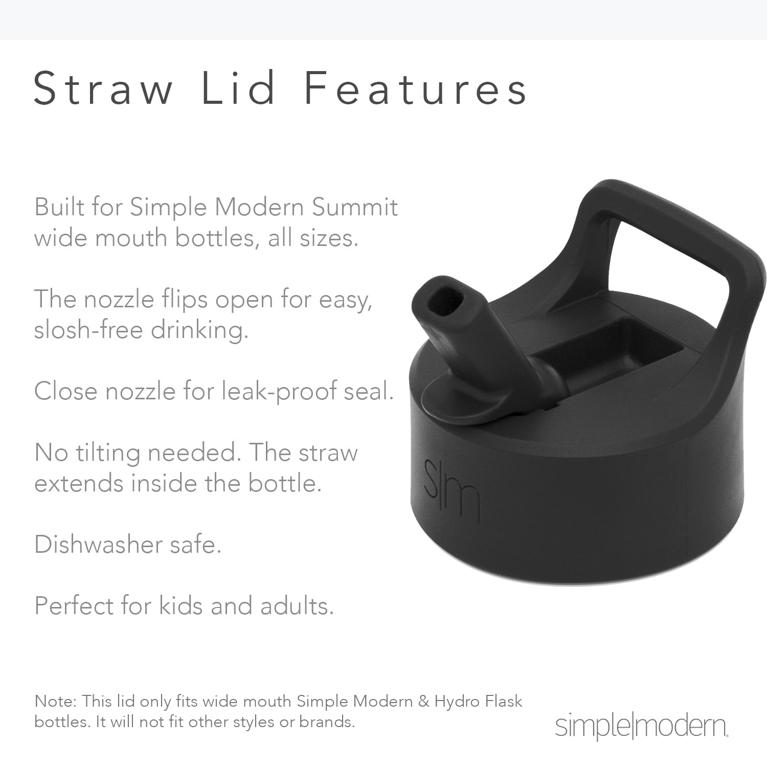 Simple Modern Summit Water Bottle Straw Lid Vacuum Insulated Stainless Steel Bottle | 18 fl oz - I8YT