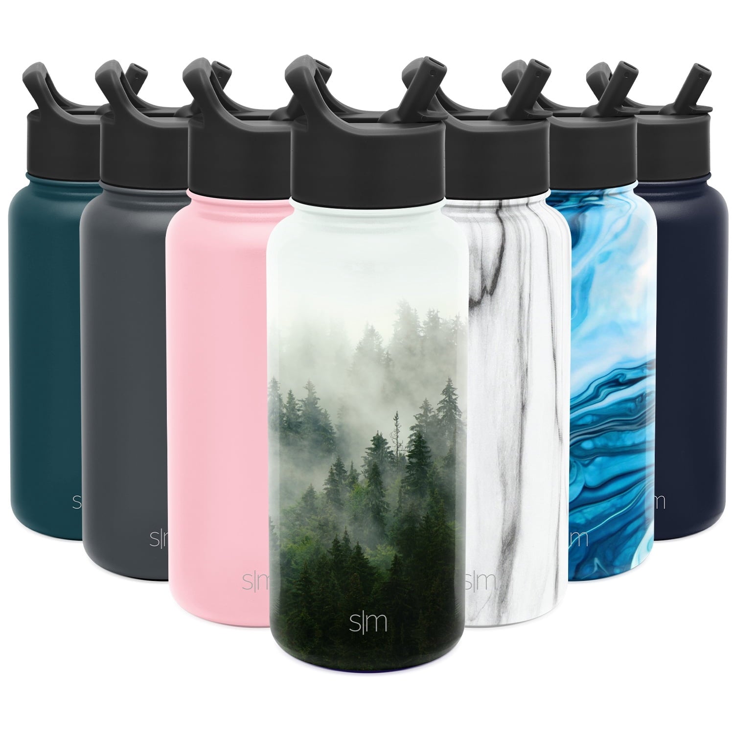 Simple Modern Summit Water Bottle Straw Lid Vacuum Insulated Stainless Steel Bottle | 18 fl oz - I8YT