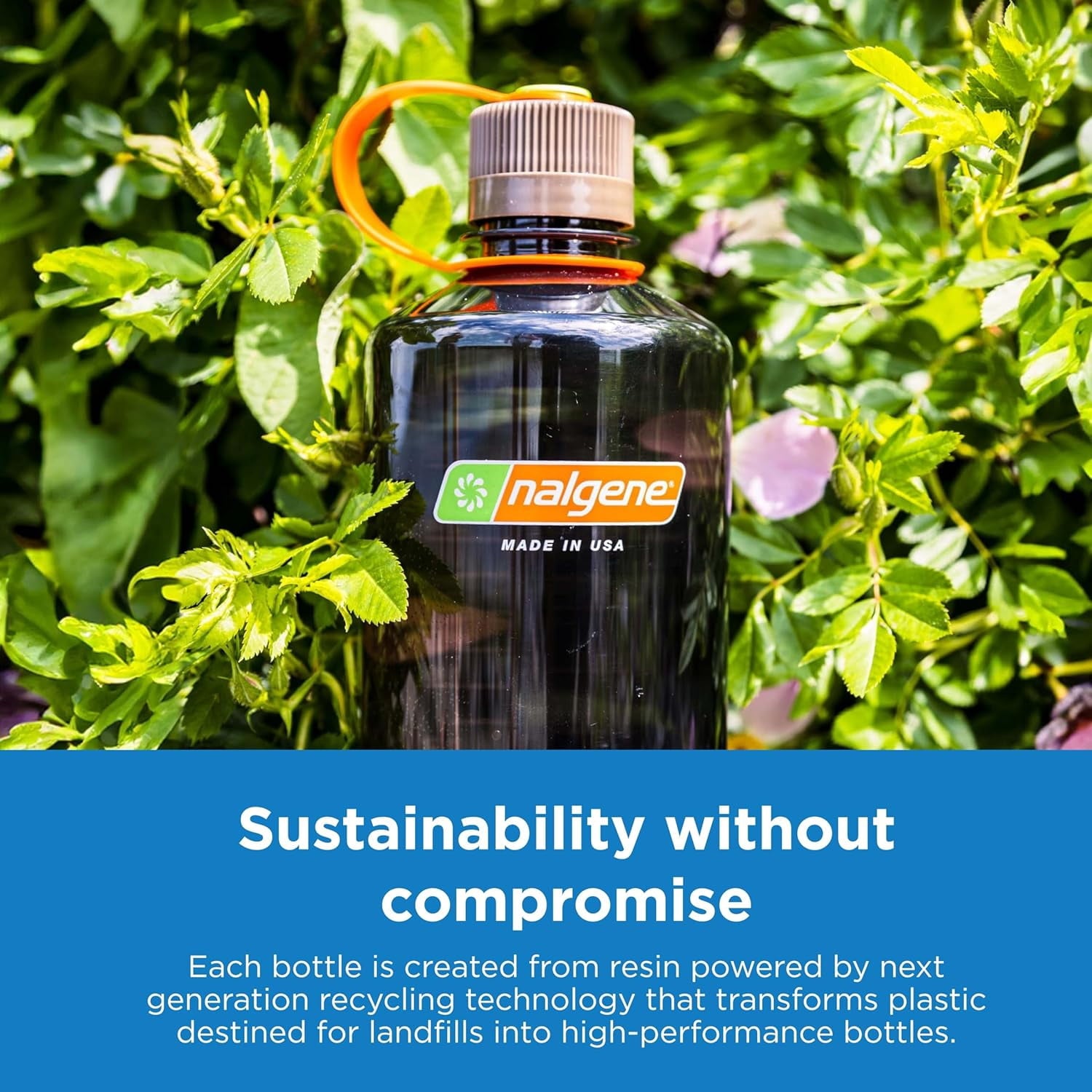 Nalgene Sustain Tritan BPA-Free Water Bottle Made with Material Derived from 50% Plastic Waste, 32 OZ, Narrow Mouth, Pear - LCPO
