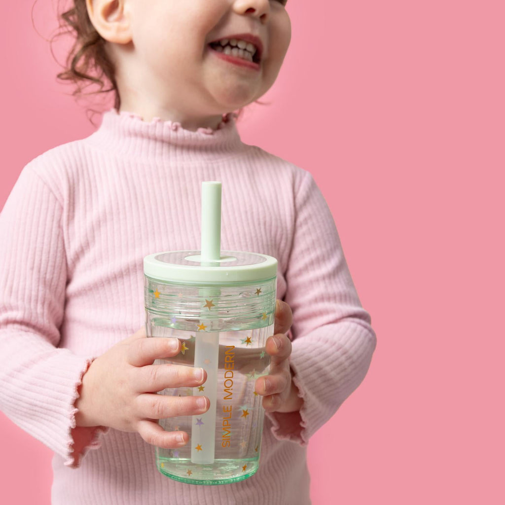 Simple Modern 12 fl oz Tritan Plastic Junior Tumbler with Silicone Straw Lid for Toddlers | Stars - J27T