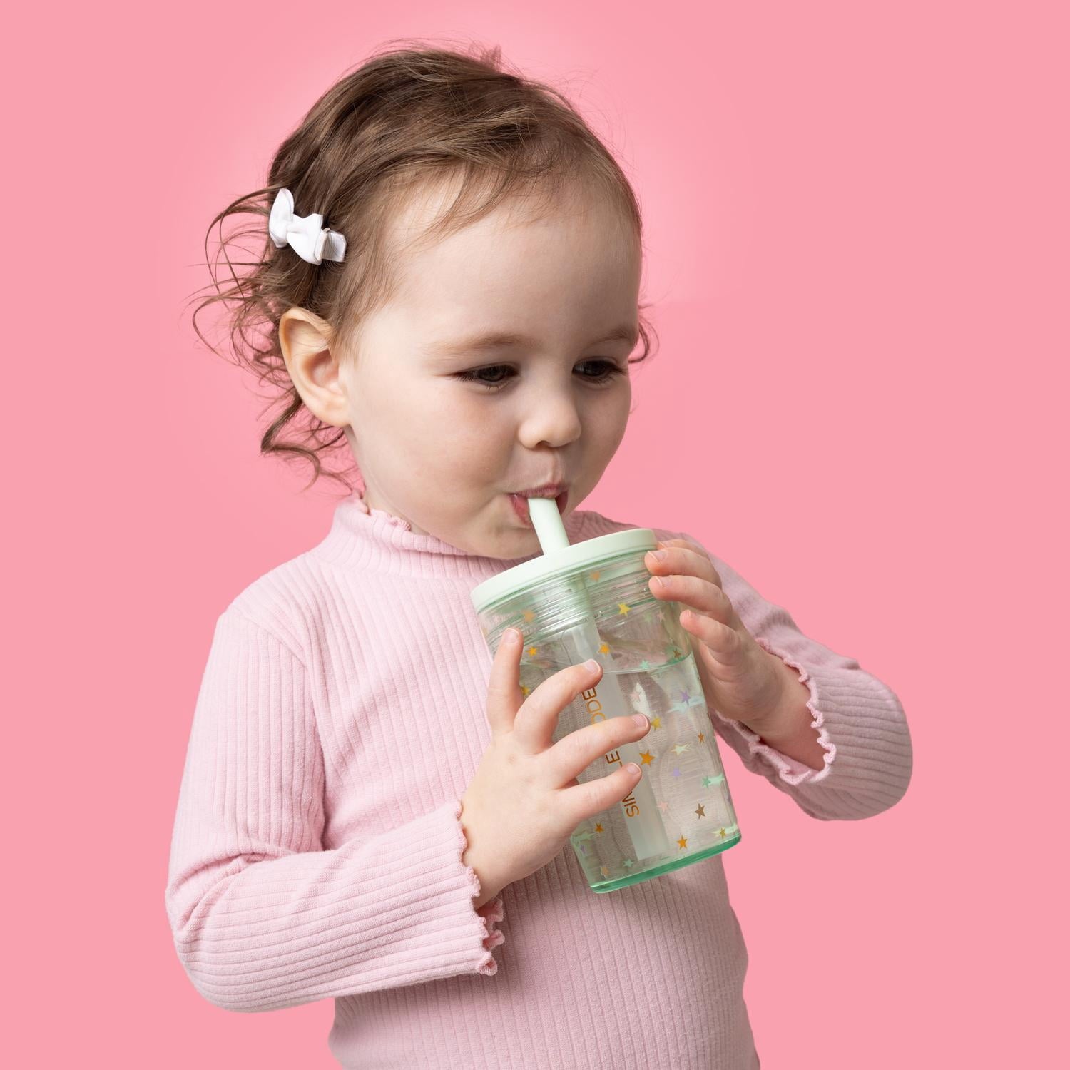 Simple Modern 12 fl oz Tritan Plastic Junior Tumbler with Silicone Straw Lid for Toddlers | Stars - J27T