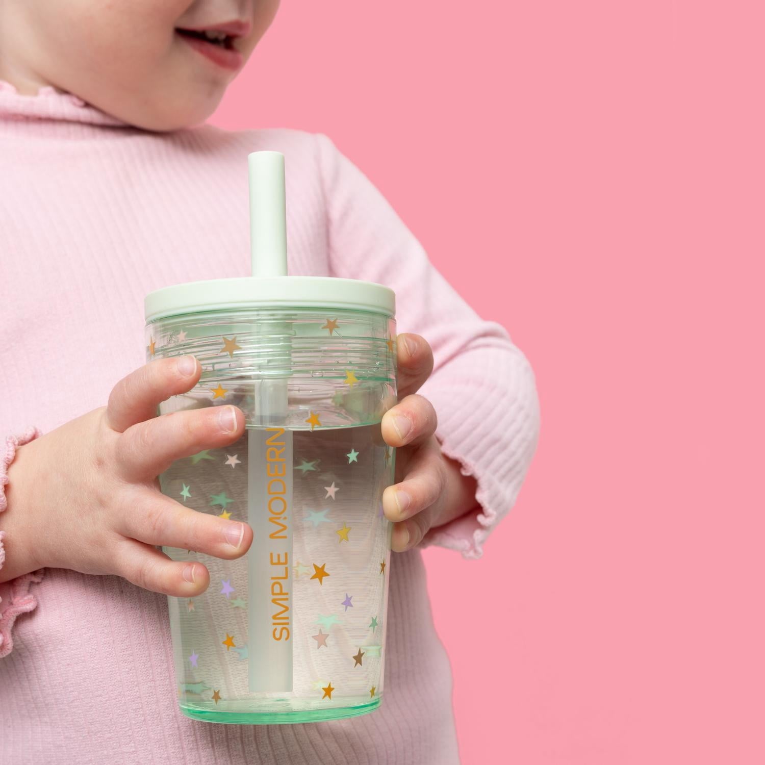 Simple Modern 12 fl oz Tritan Plastic Junior Tumbler with Silicone Straw Lid for Toddlers | Stars - J27T