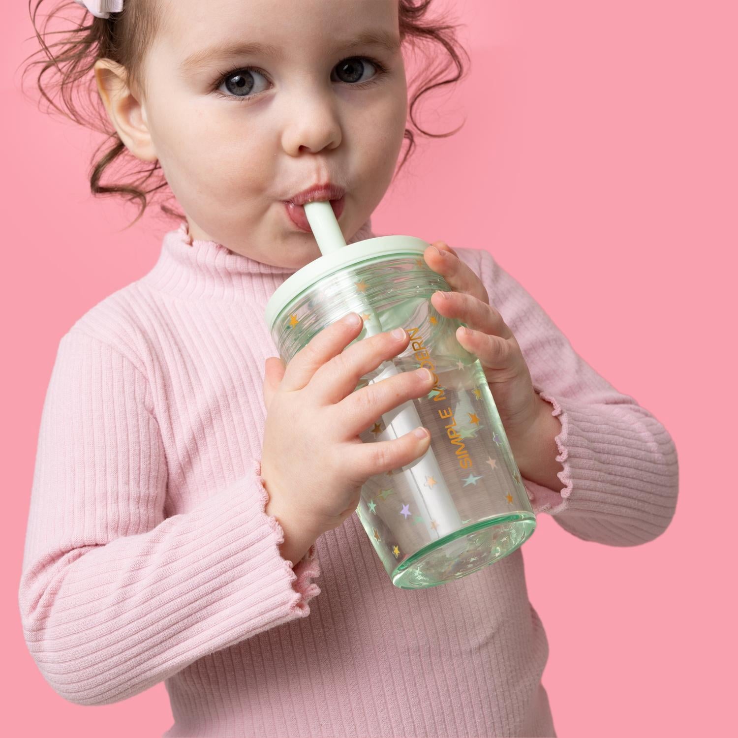 Simple Modern 12 fl oz Tritan Plastic Junior Tumbler with Silicone Straw Lid for Toddlers | Stars - J27T