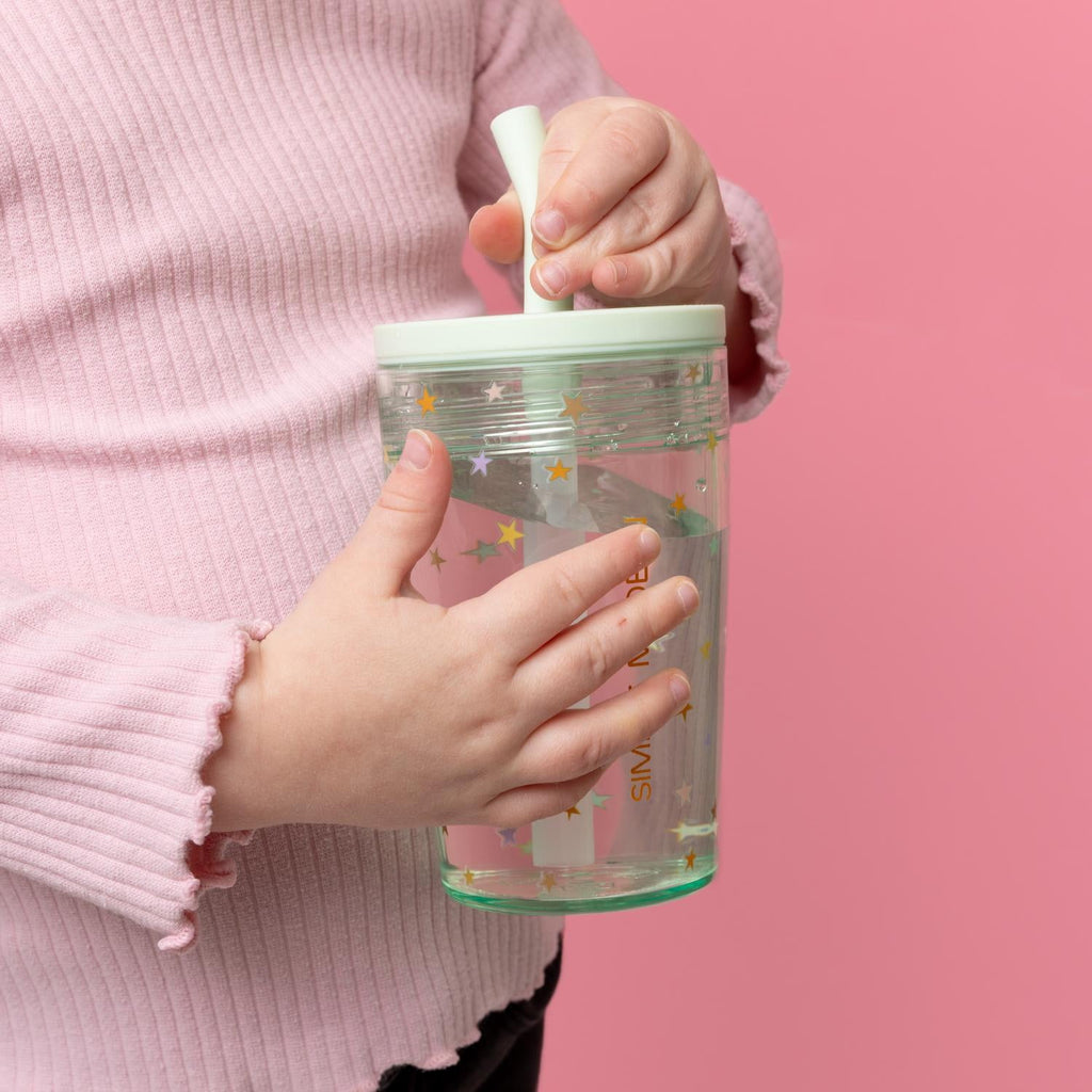 Simple Modern 12 fl oz Tritan Plastic Junior Tumbler with Silicone Straw Lid for Toddlers | Stars - J27T