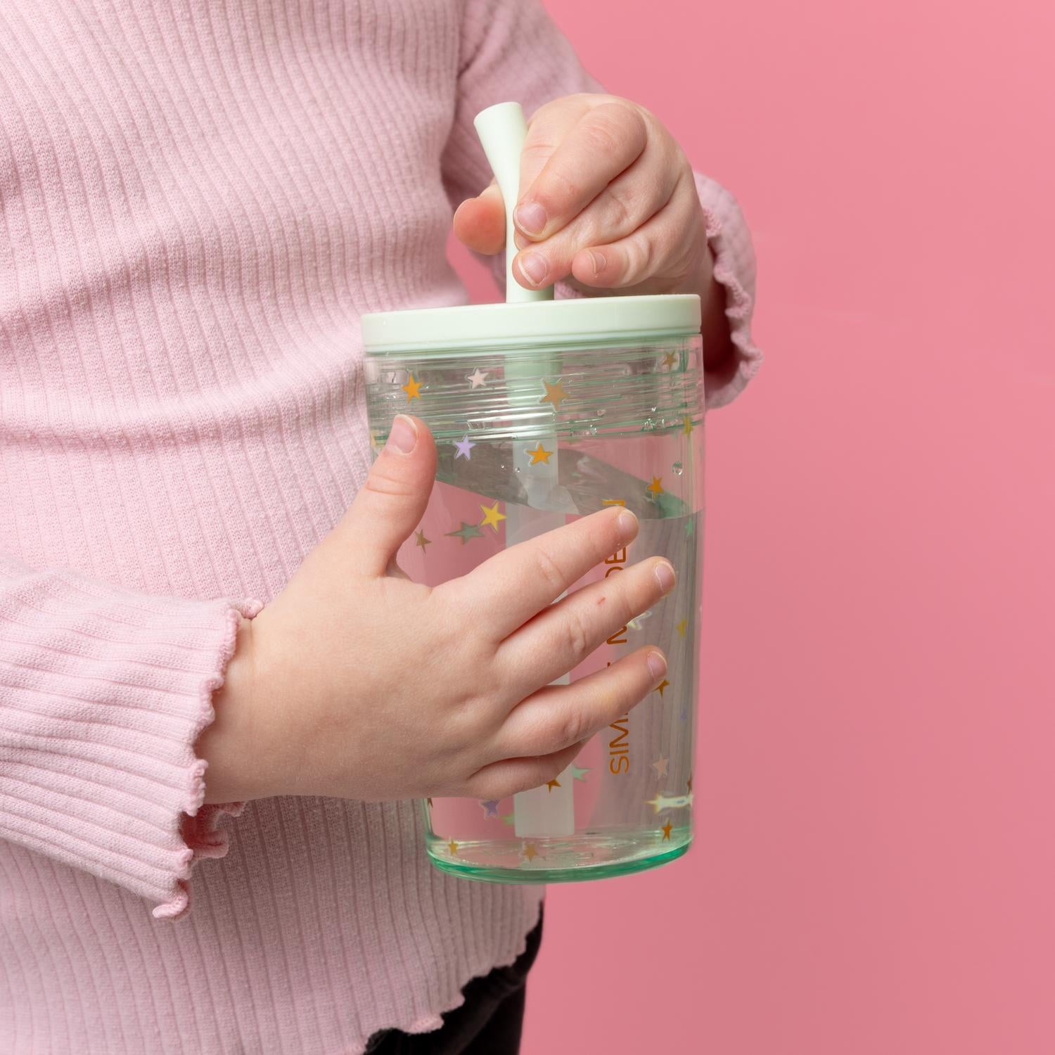 Simple Modern 12 fl oz Tritan Plastic Junior Tumbler with Silicone Straw Lid for Toddlers | Stars - J27T