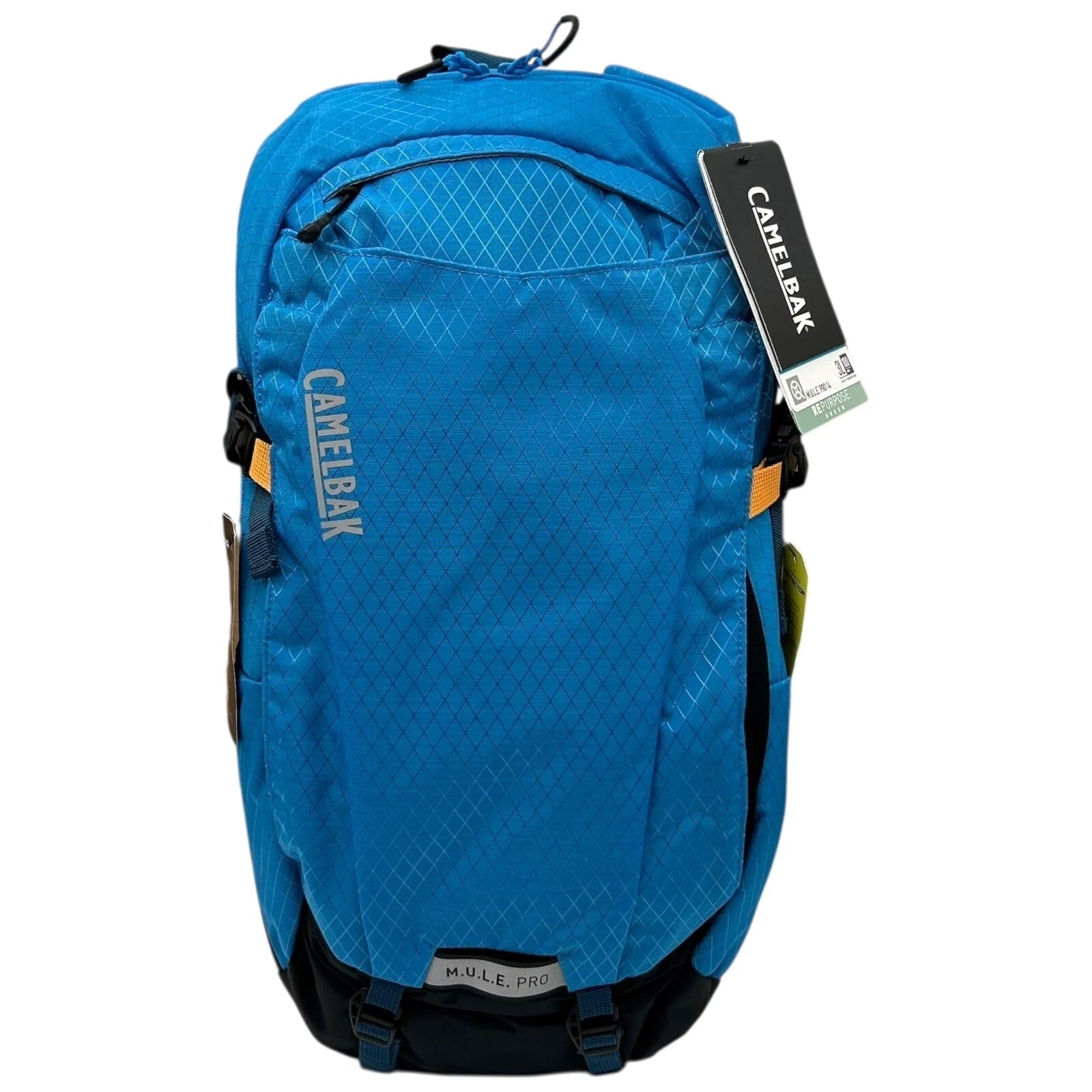 CAMELBAK M.U.L.E Pro 14L Bike Hydration Backpack 100 oz, Ibiza Blue/Orange - 7USD