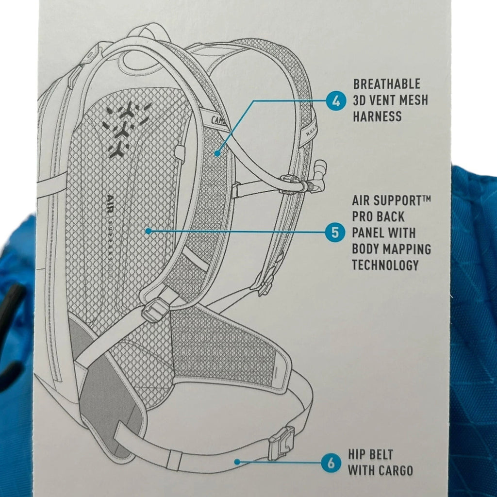 CAMELBAK M.U.L.E Pro 14L Bike Hydration Backpack 100 oz, Ibiza Blue/Orange - 7USD