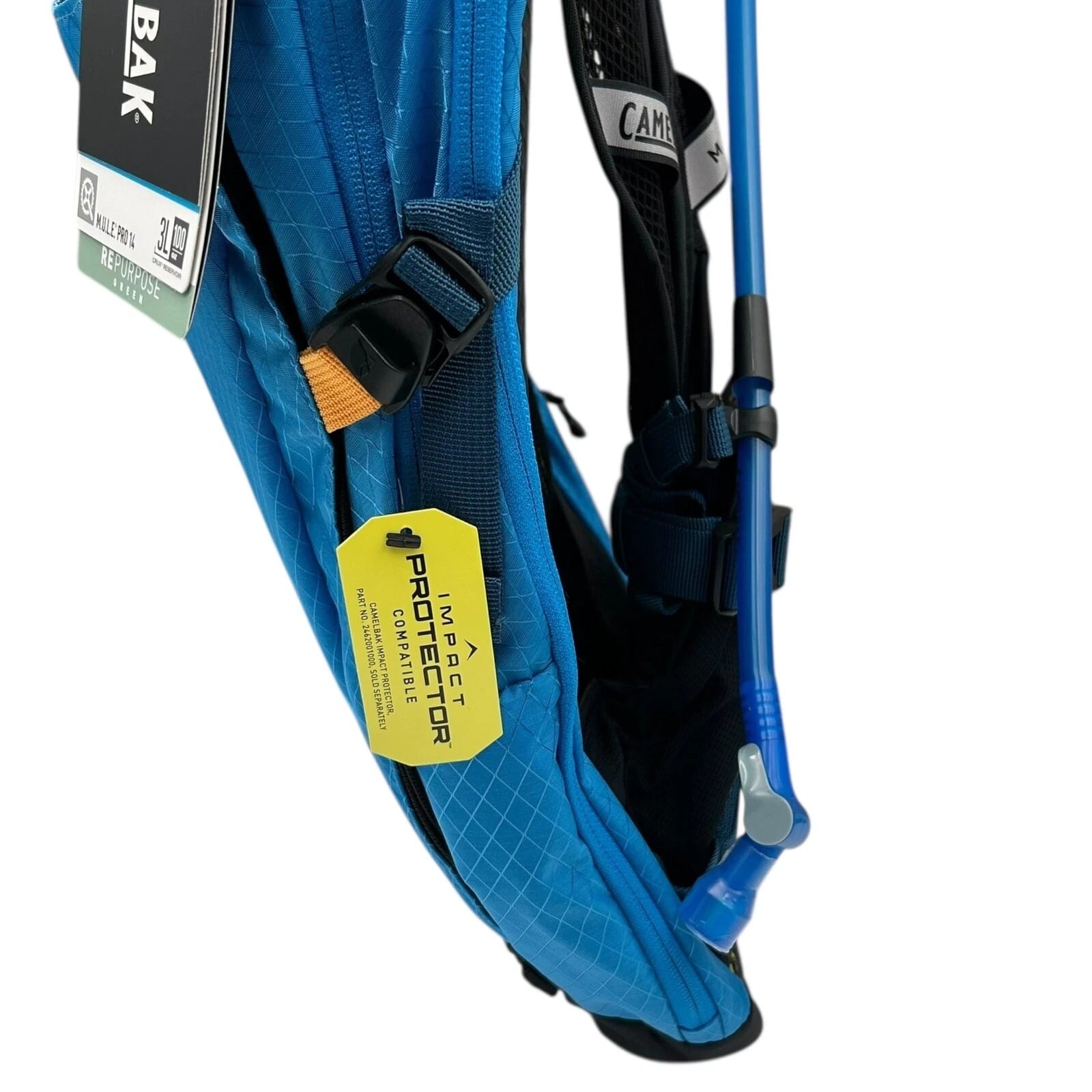 CAMELBAK M.U.L.E Pro 14L Bike Hydration Backpack 100 oz, Ibiza Blue/Orange - 7USD