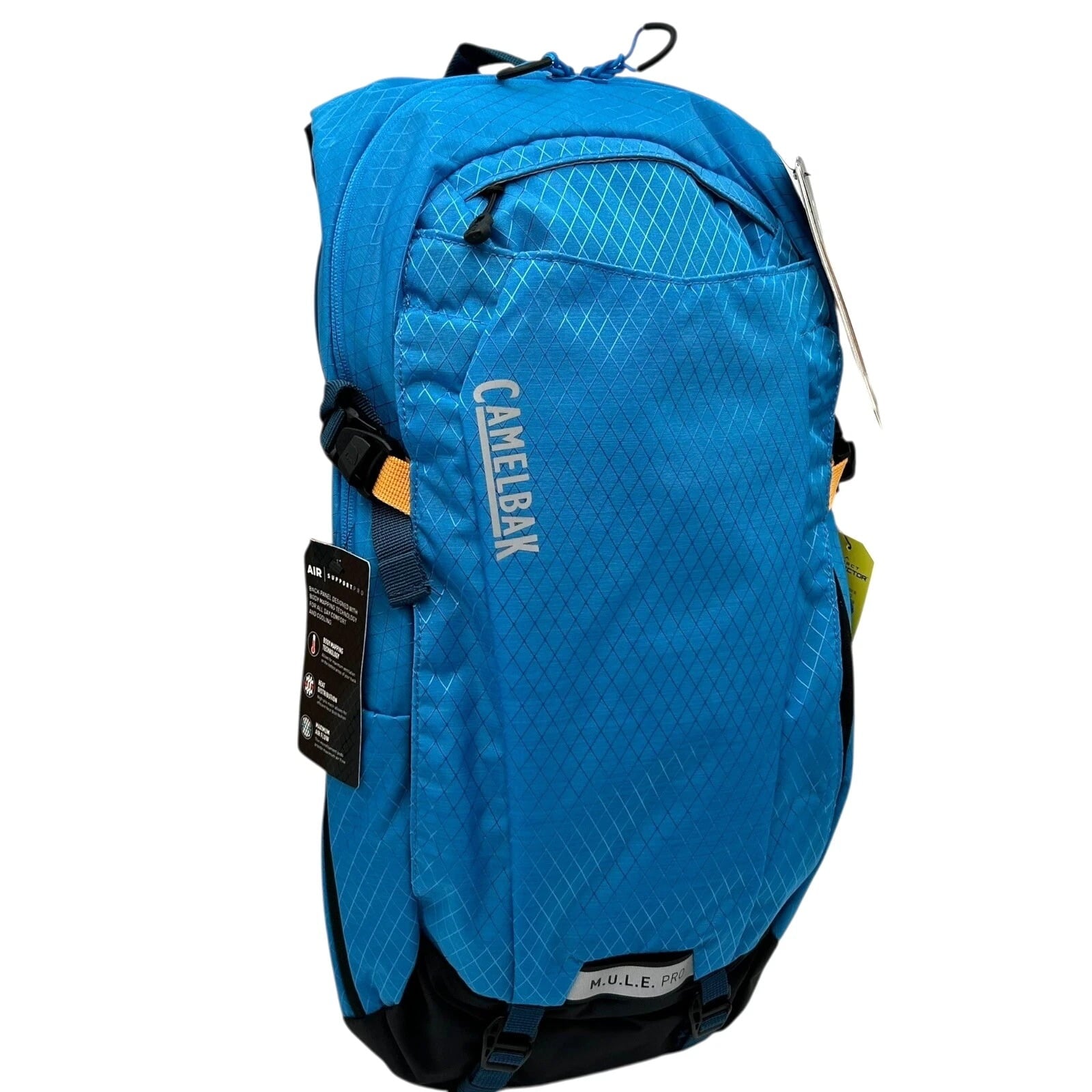 CAMELBAK M.U.L.E Pro 14L Bike Hydration Backpack 100 oz, Ibiza Blue/Orange - 7USD