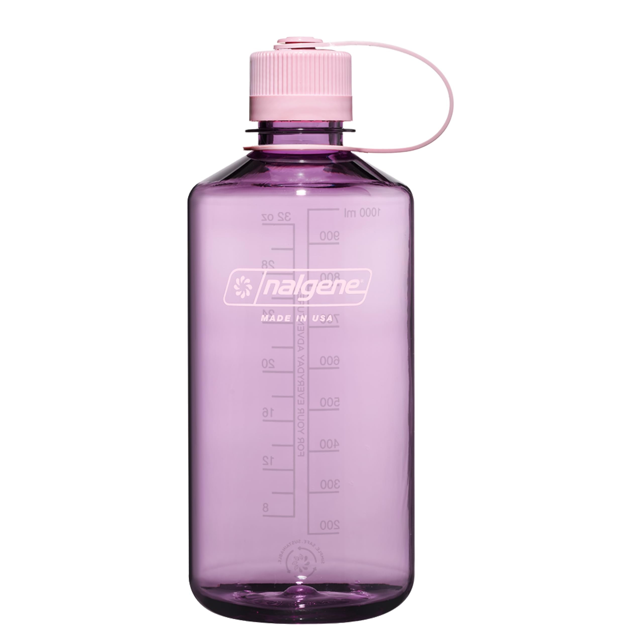 Nalgene Sustain Tritan BPA-Free Water Bottle Made with Material Derived from 50% Plastic Waste (using ISCC certified mass balance), 32 OZ, Narrow Mouth, Cherry Blossom - Z4NB