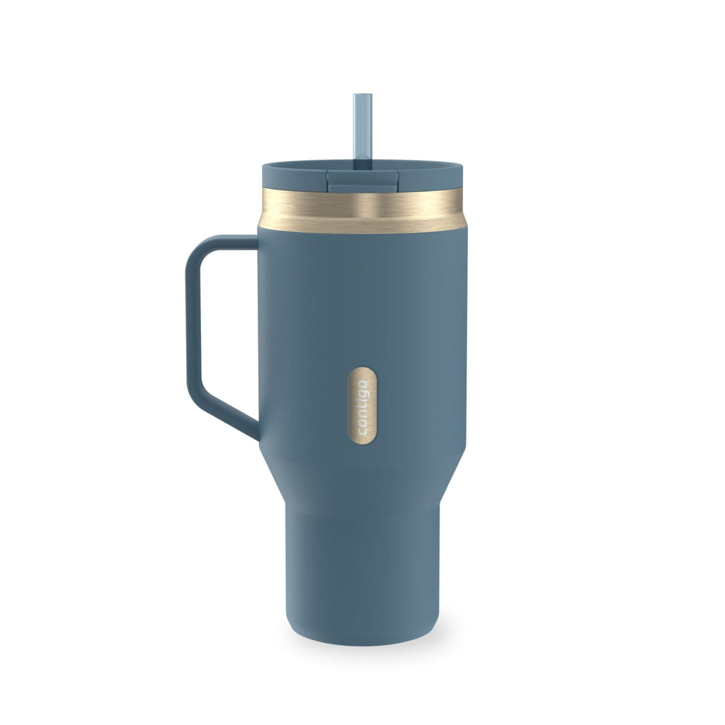 Contigo SnapSeal Leakproof Stainless Steel Reusable Water Bottle Tumbler with Side Handle, Black/Bronze, 30 oz - ROMG