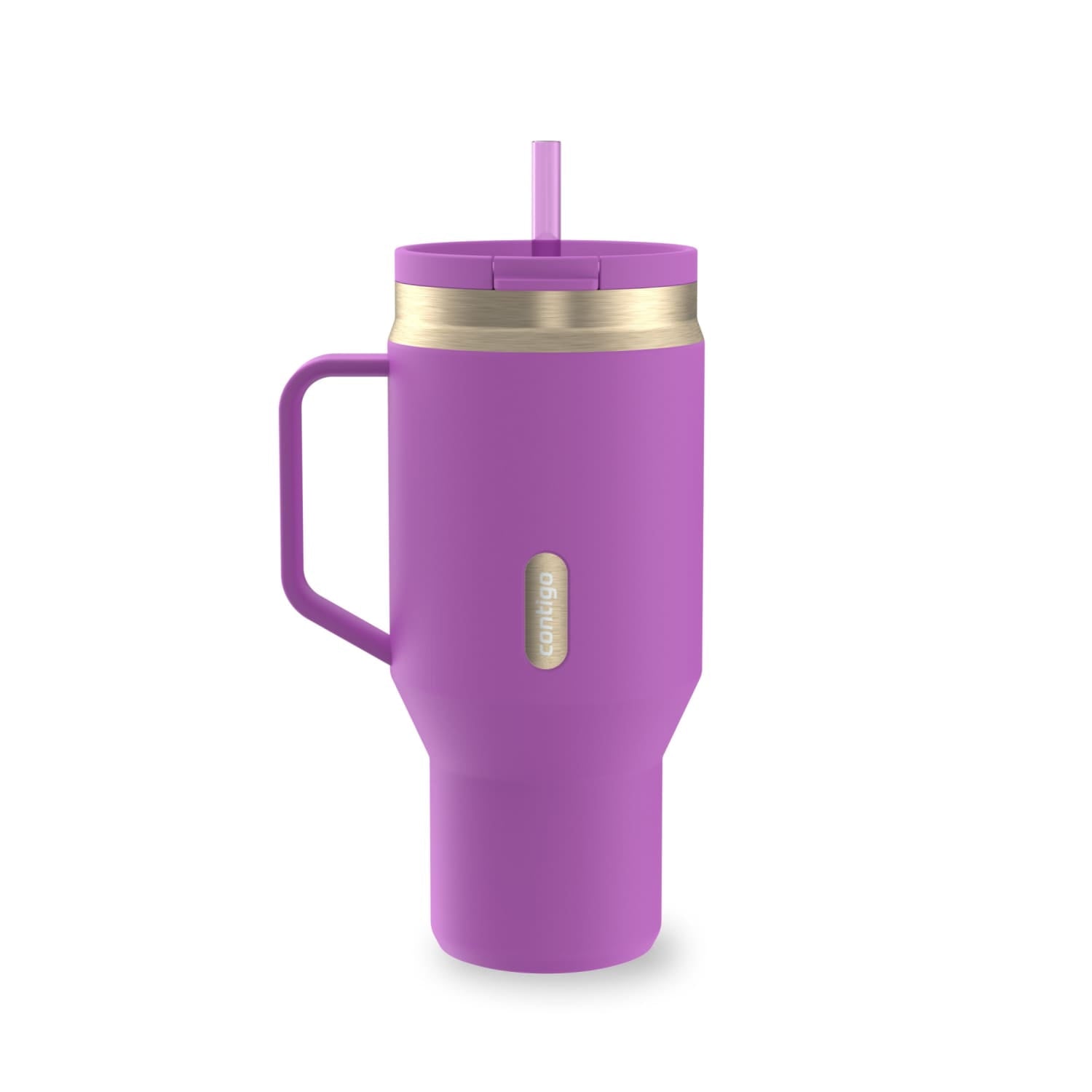 Contigo SnapSeal Leakproof Stainless Steel Reusable Water Bottle Tumbler with Side Handle, Black/Bronze, 30 oz - ROMG