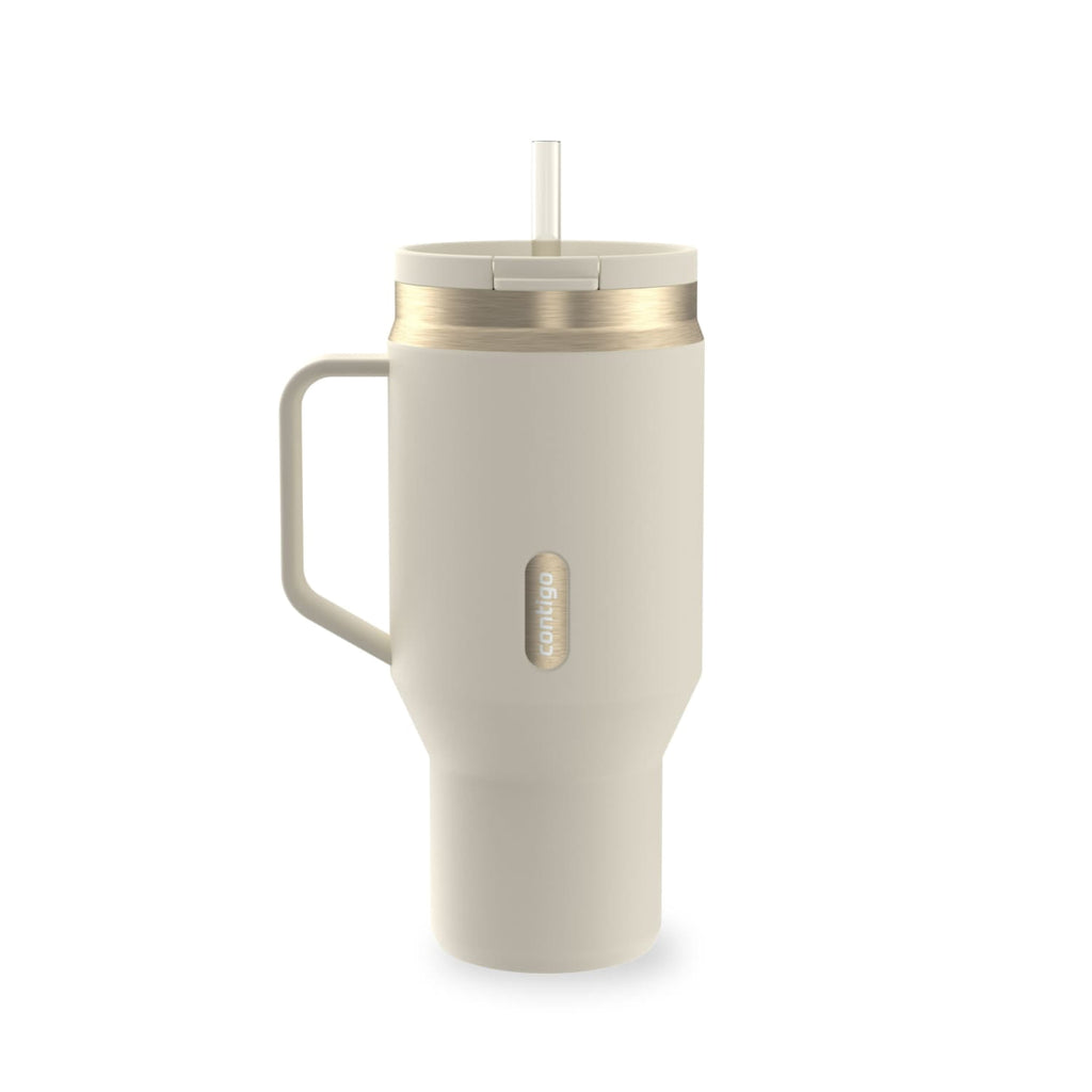 Contigo SnapSeal Leakproof Stainless Steel Reusable Water Bottle Tumbler with Side Handle, Black/Bronze, 30 oz - ROMG
