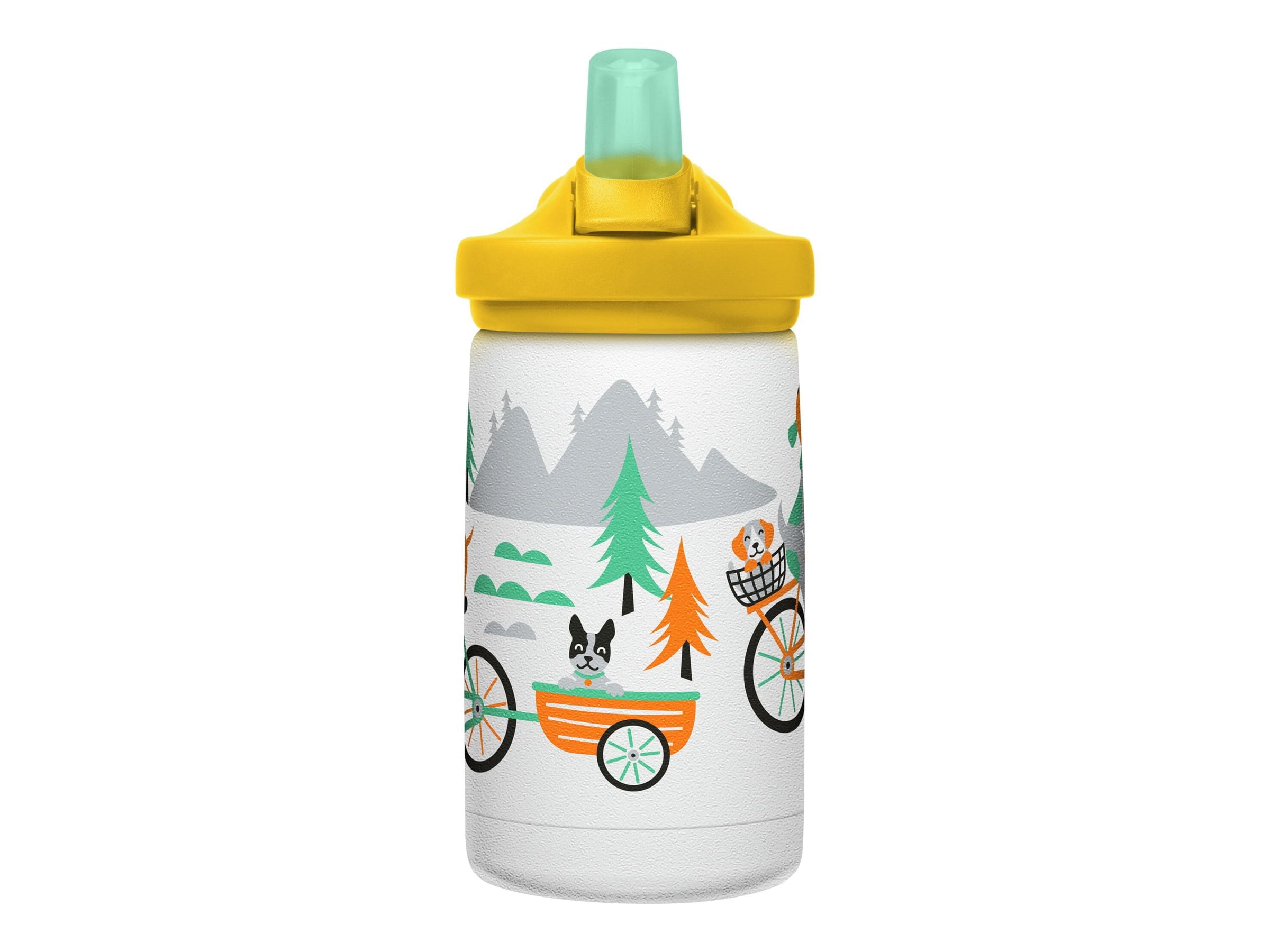 CamelBak Eddy+ Kids - Water bottle - Size 4.25 in x 2.91 in - Height 6.5 in - 12 fl.oz - biking dogs - 40Q6