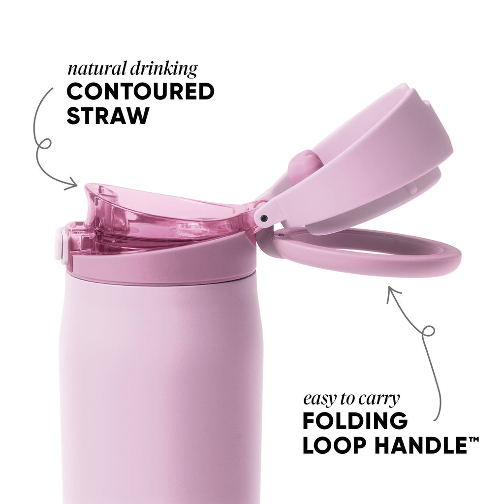 Simple Modern 24oz Mesa Loop Water Bottle with Covered Spout | Pink Champagne - FJWJ