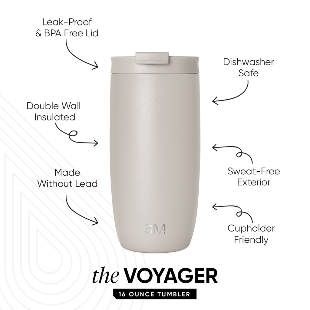 Simple Modern 16 fl oz Insulated Stainless Steel Voyager Coffee Tumbler with Insulated Flip Lid - 2NOE